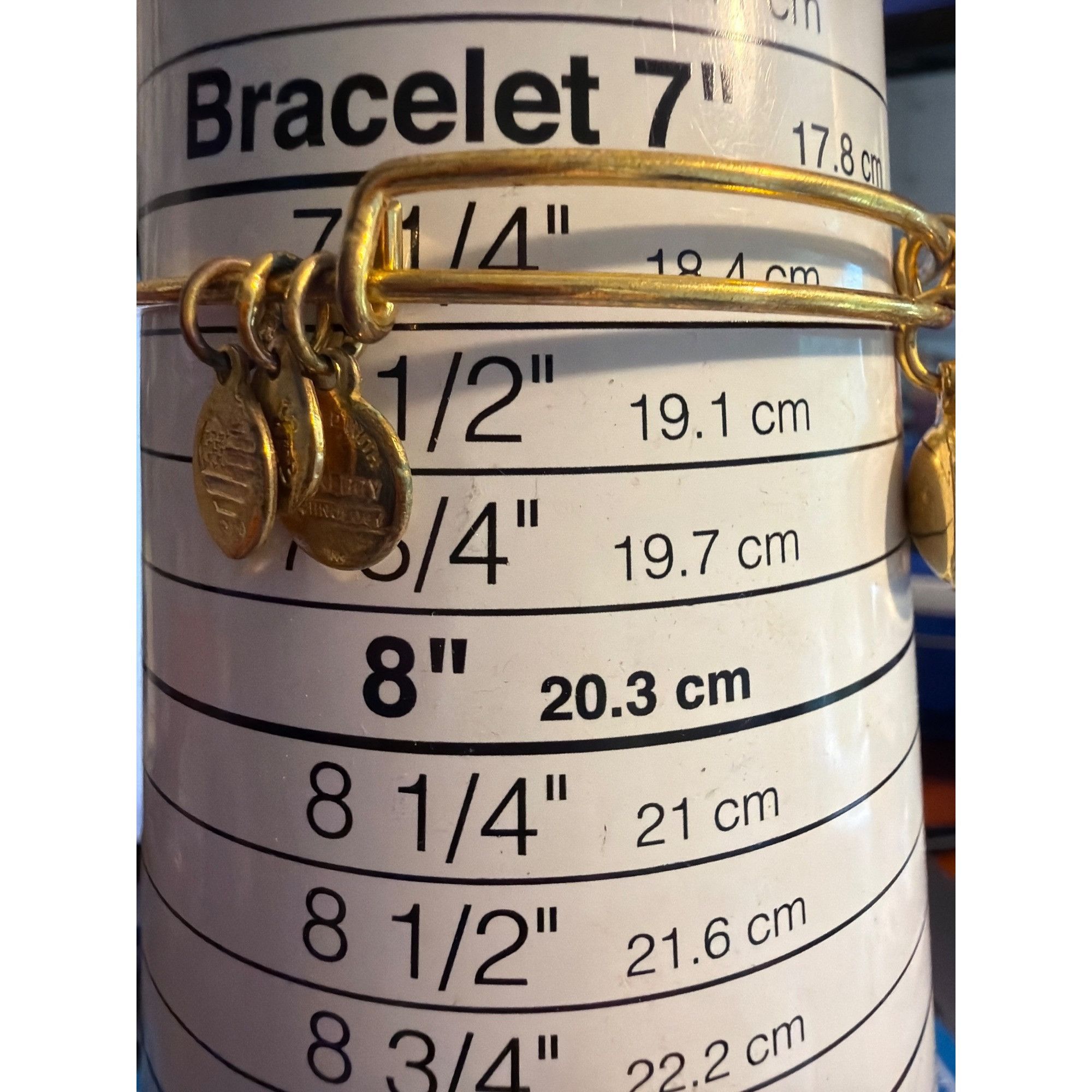 Other 2 Alex And Ani Gold Tone Crystal Charm Bangle Bracelets Gree Size ONE SIZE - 6 Thumbnail