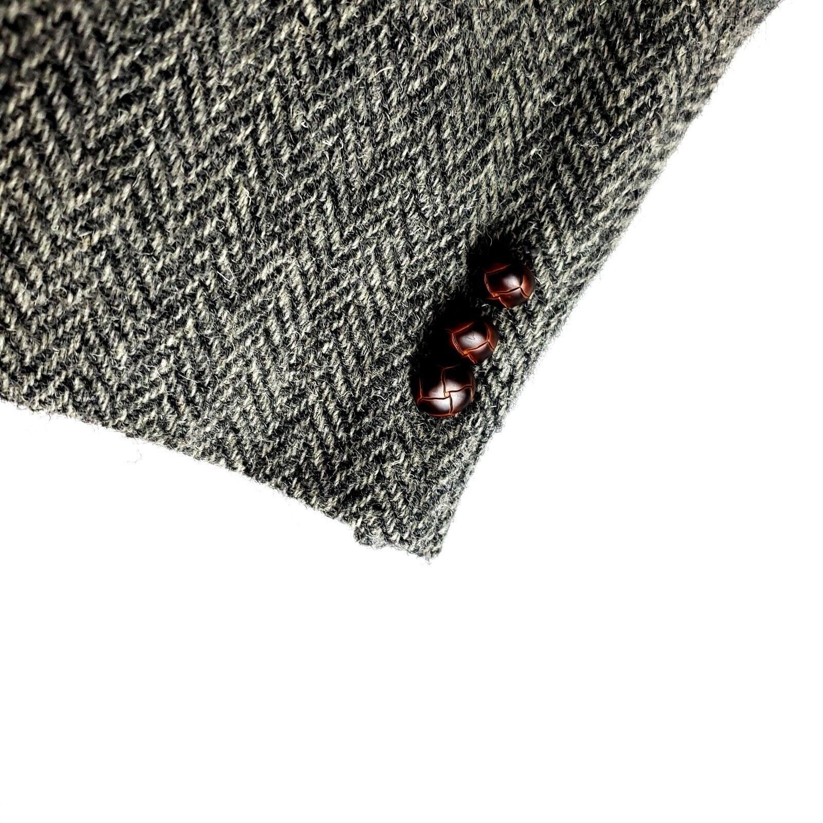 Vintage Cambridge Classics Tweed Wool 2 Leather Button Sport Coat 42 Size 42L - 4 Thumbnail