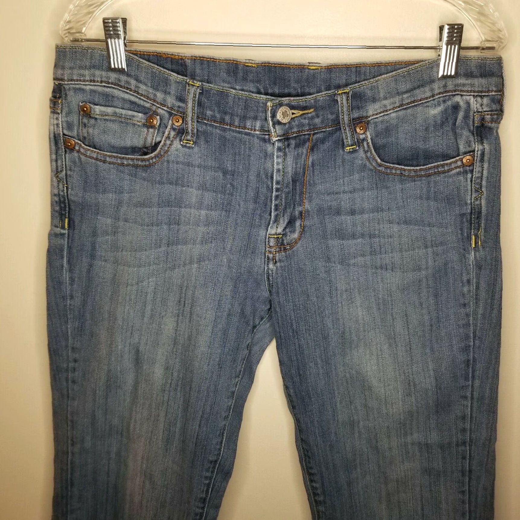 Lucky Brand Lucky Brand Womens Cropped Blue Straight Jeans Size 12 Size 34" / US 12 / IT 48 - 2 Thumbnail