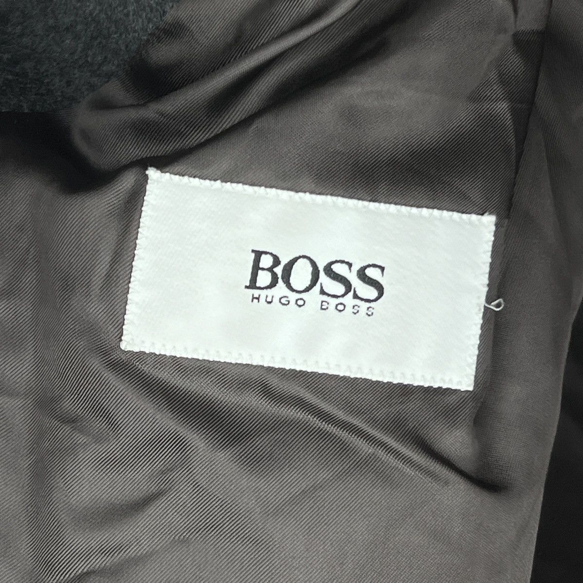 Hugo Boss × Vintage Vintage Hugo Boss Wool Cashmere Long Coat Jacket Grey 90s Size US XL / EU 56 / 4 - 8 Thumbnail