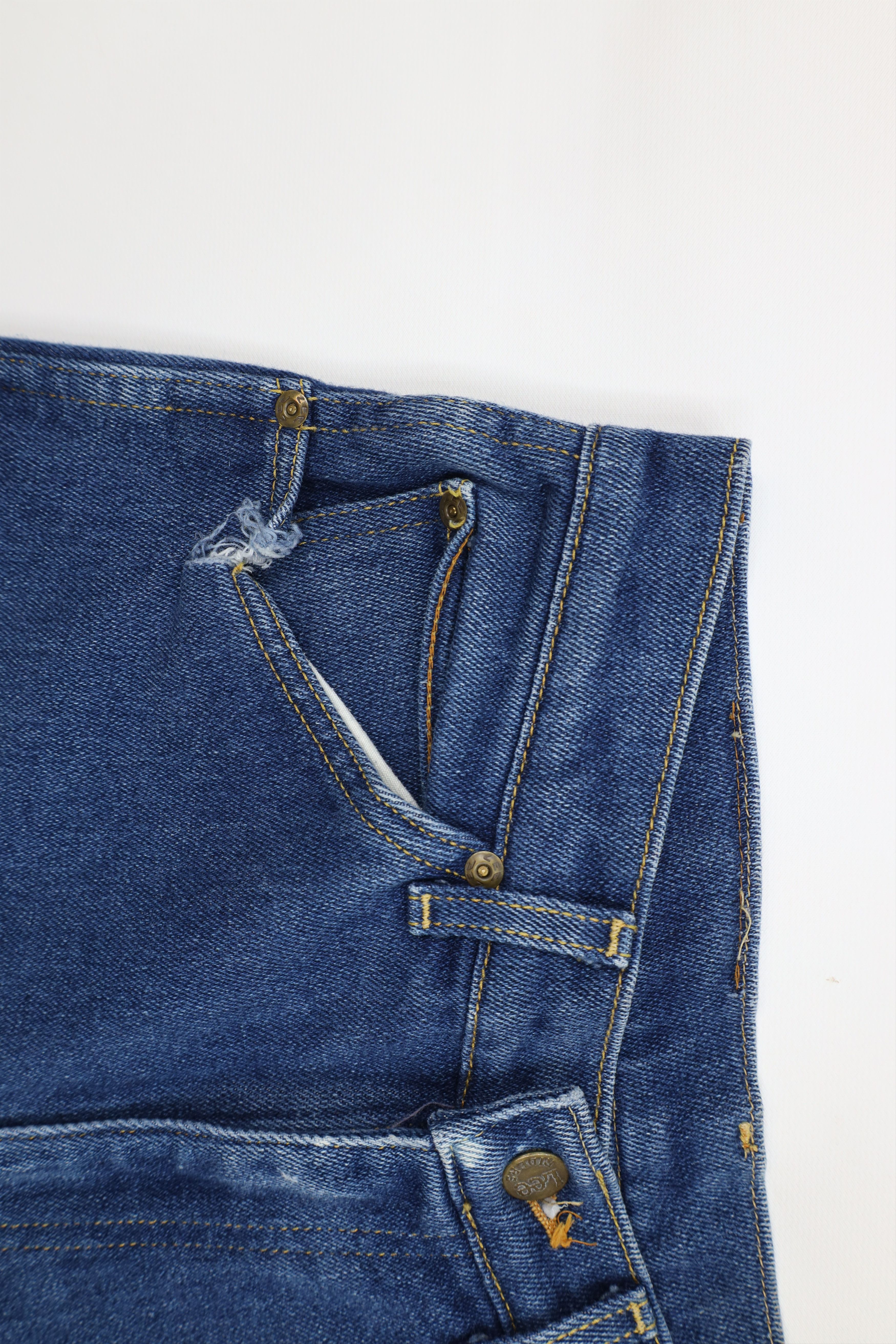 Lee Vintage 70s Lee Distressed Flared Denim Jeans Blue USA Size 27" / US 4 / IT 40 - 8 Thumbnail