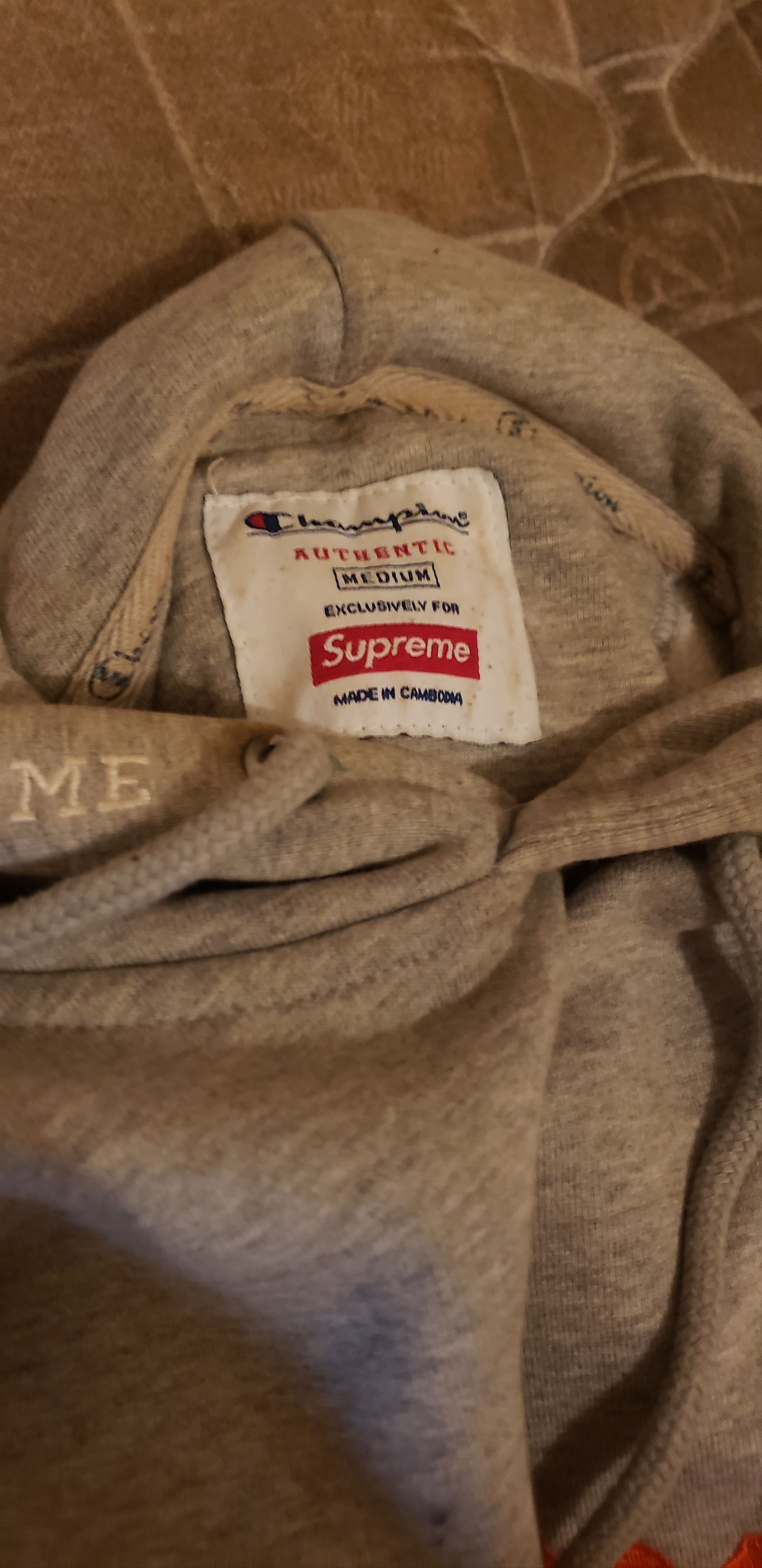 Champion × Supreme Embroidered Two Tone Hoodie Size US M / EU 48-50 / 2 - 3 Thumbnail