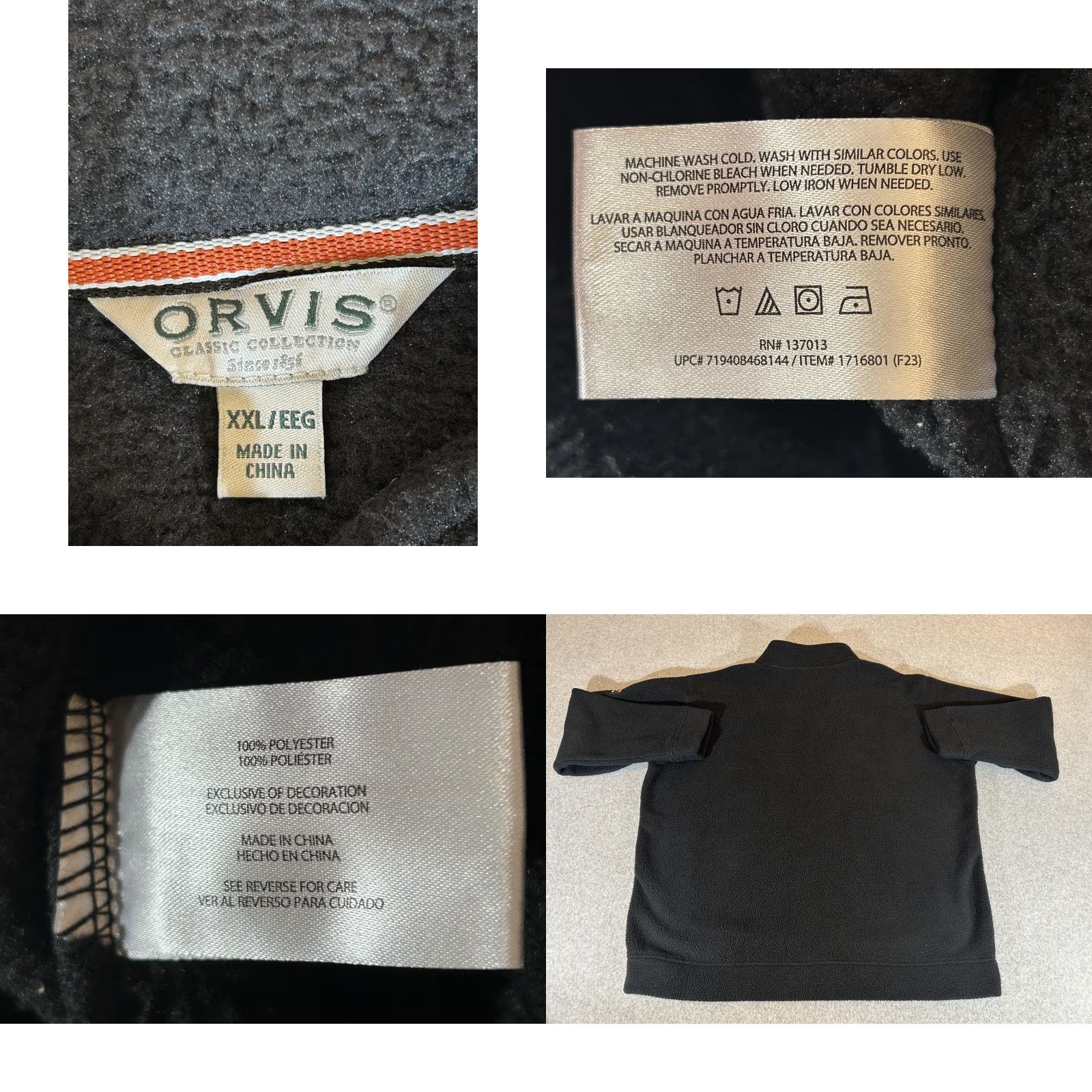 Orvis Orvis Jacket Mens 2XL Black Sherpa Polar Fleece Full Zip Outdoor XXL Deep Pile Size US XXL / EU 58 / 5 - 8 Thumbnail