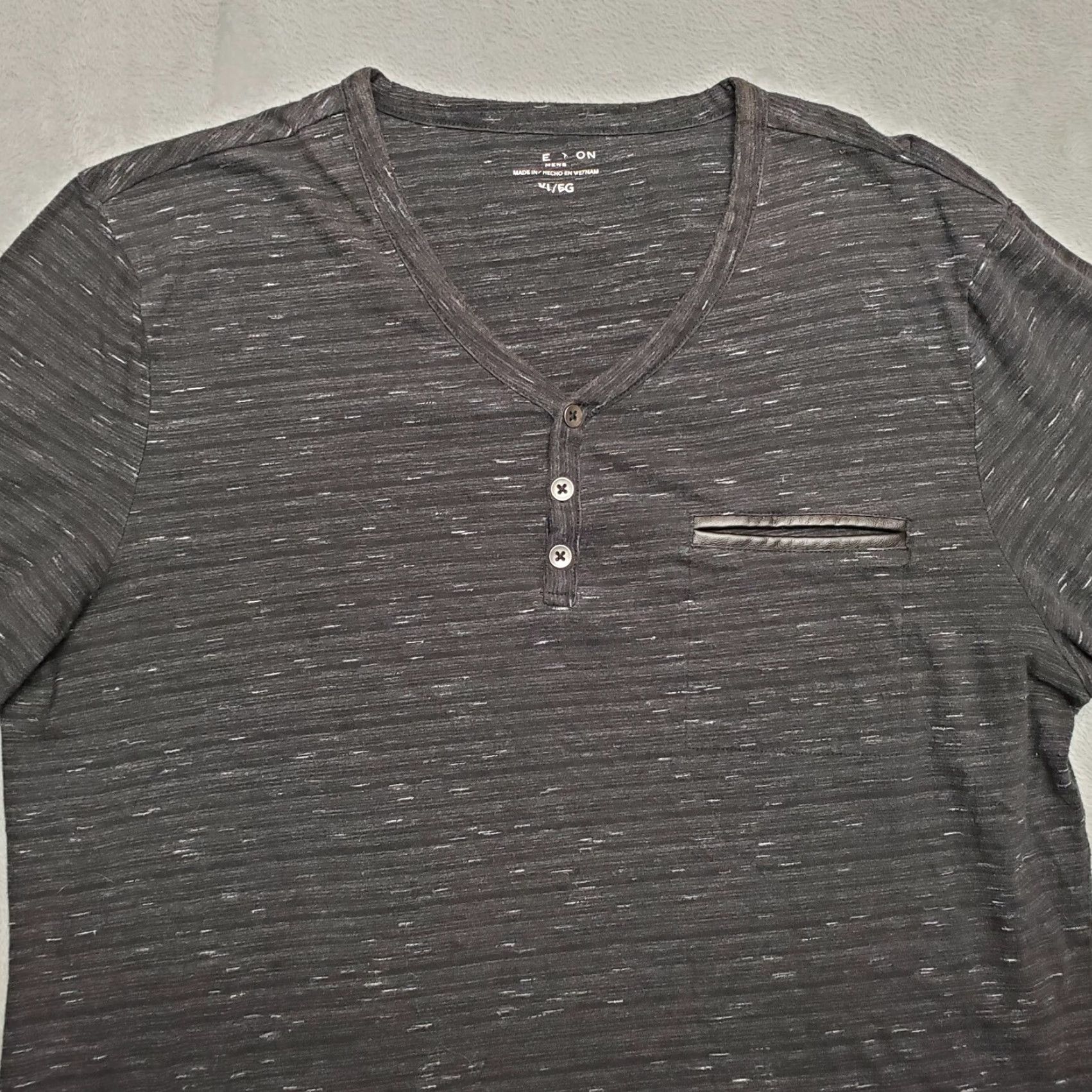 Vintage VINTAGE Henley Shirt Mens XL Black Heather Cotton Blend Button Outdoor Size US XL / EU 56 / 4 - 3 Thumbnail