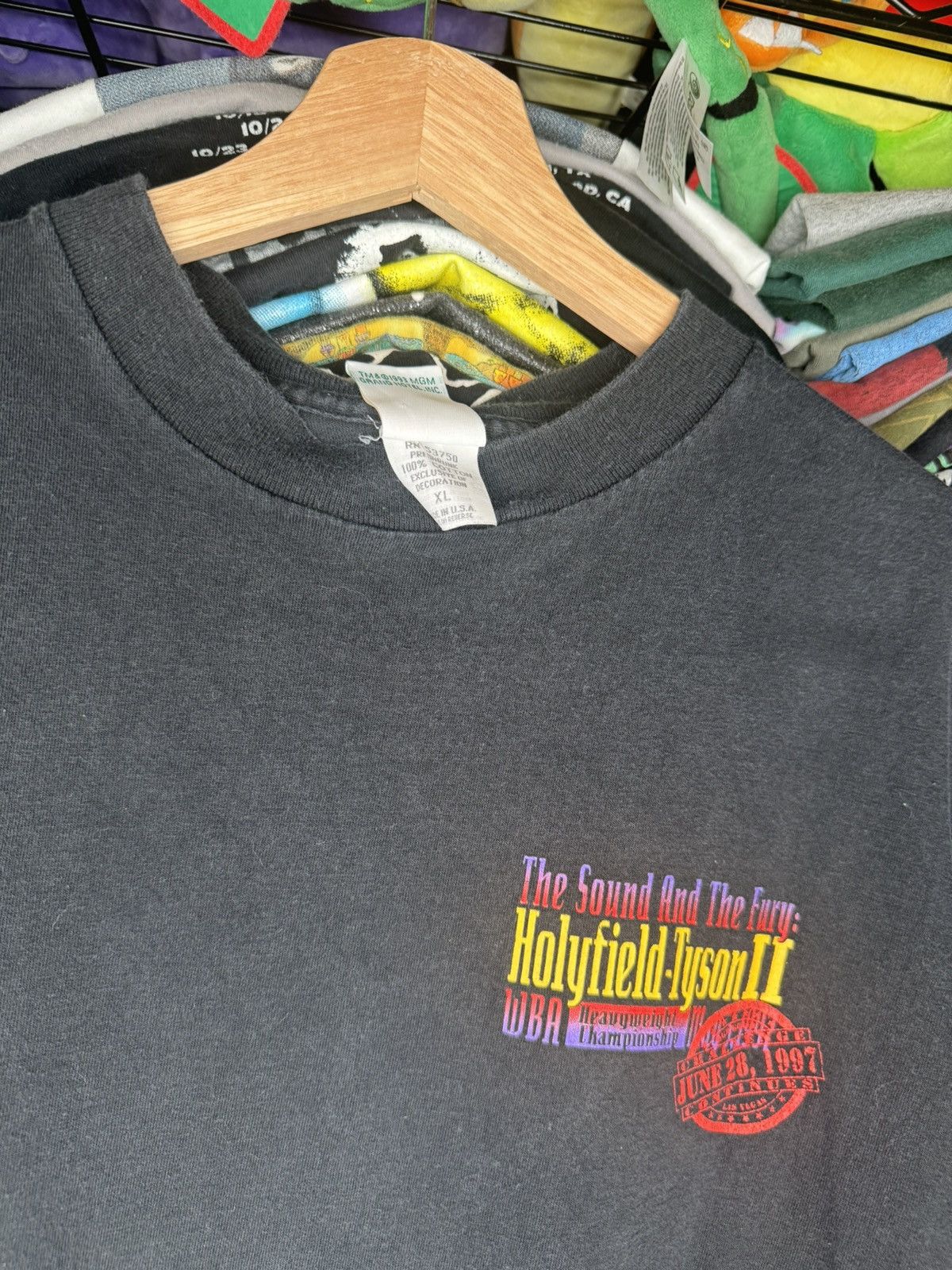 Vintage Vintage 1997 Holyfield vs Tyson II Boxing Promo Tee Size US XL / EU 56 / 4 - 2 Thumbnail