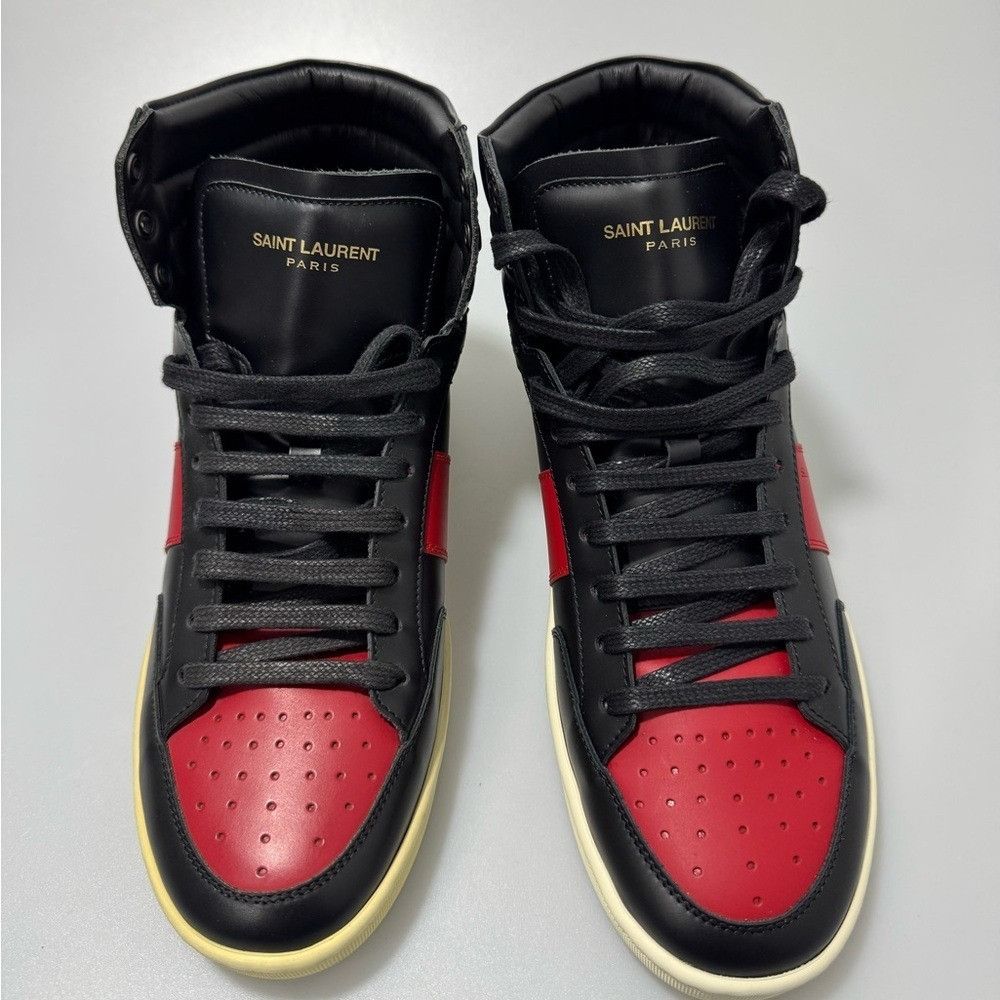 Saint Laurent Paris Saint Laurent Sl01 High Top Sneakers Black Red Men’s EU 40/U Size US 7 / EU 40 - 2 Thumbnail
