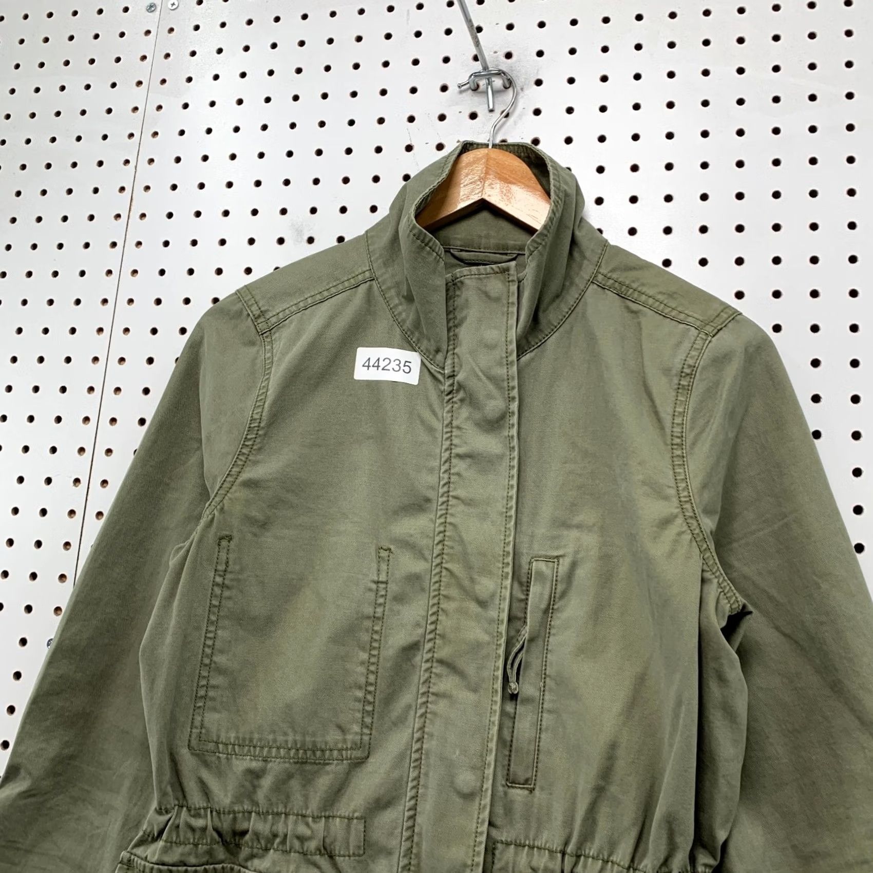 Madewell Madewell Military Zip Jacket Womens Small Army Green Canvas Cinch Jacket Size S / US 4 / IT 40 - 4 Thumbnail