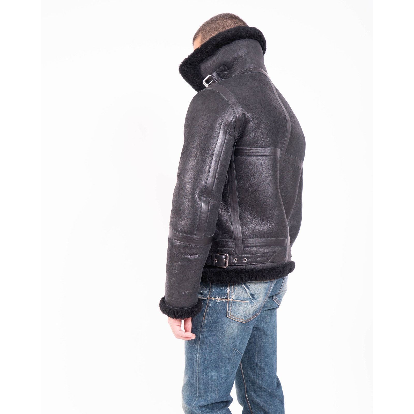 Acne Studios Ian Aviator Jacket in Black Shearling Leather Size US S / EU 44-46 / 1 - 2 Thumbnail