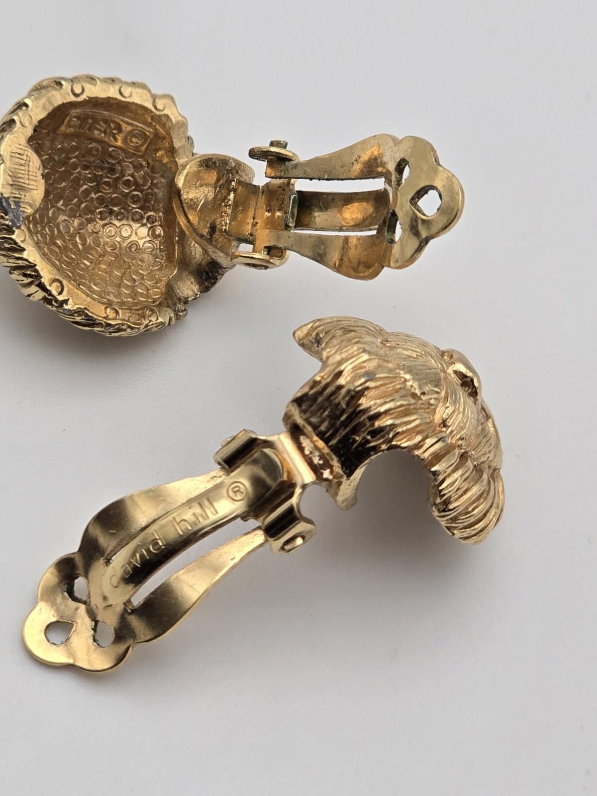 The Cinegogue Vintage Ciner David Hill Lion Clip-On Earrings Gold Tone Size ONE SIZE - 6 Thumbnail