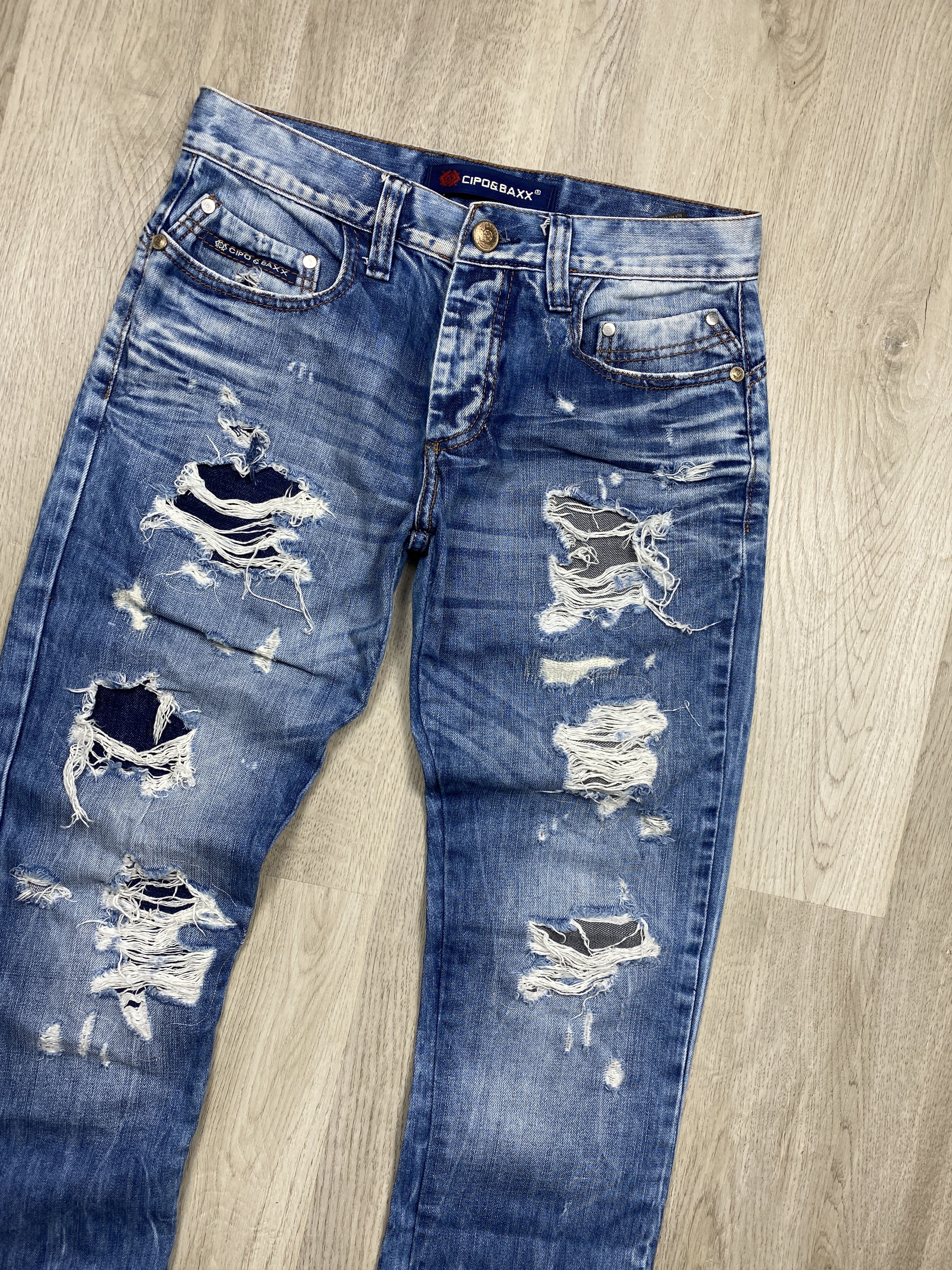 If Six Was Nine Cipo & Baxx Distressed Denim Vintage Rap Pants Jeans Size US 29 - 2 Thumbnail