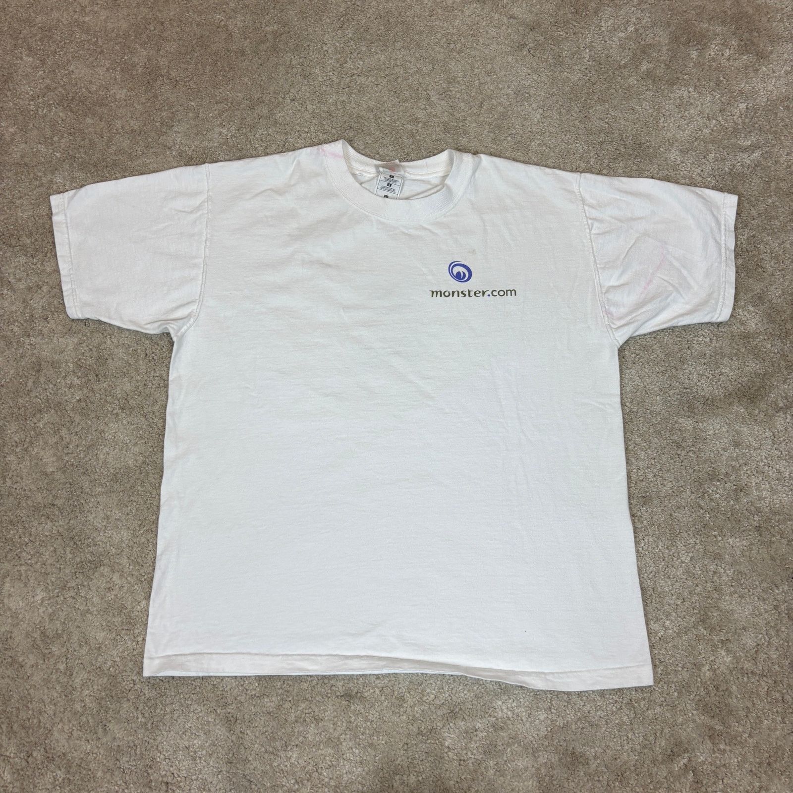 Fruit Of The Loom × Vintage Vintage Y2K Monster.Com Job Board Short Sleeve Shirt Large Size US L / EU 52-54 / 3 - 3 Thumbnail