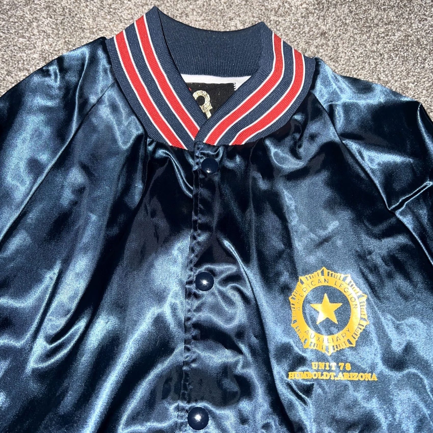 Vintage VINTAGE King Louie American Legion Auxiliary Jacket Mens L Nylon Snap Button Blue Size US L / EU 52-54 / 3 - 3 Thumbnail