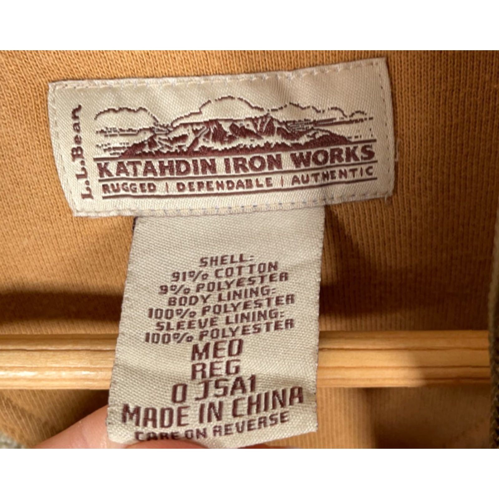 Vintage L.L. Bean Katahdin Iron Works Sherpa Lined Sweatshirt Men's Medium Tan Zip Up Size US M / EU 48-50 / 2 - 3 Thumbnail