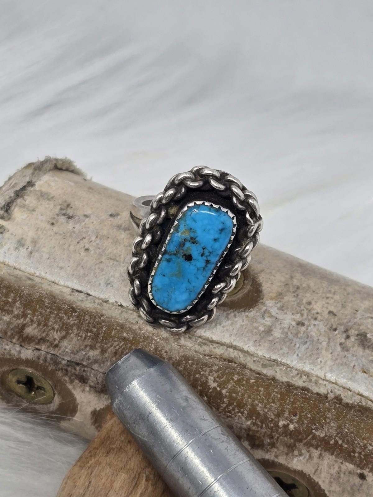 Sterling Silver Sterling Silver Turquoise Ring Sz 5.25 Southwestern Signed Size ONE SIZE - 8 Thumbnail