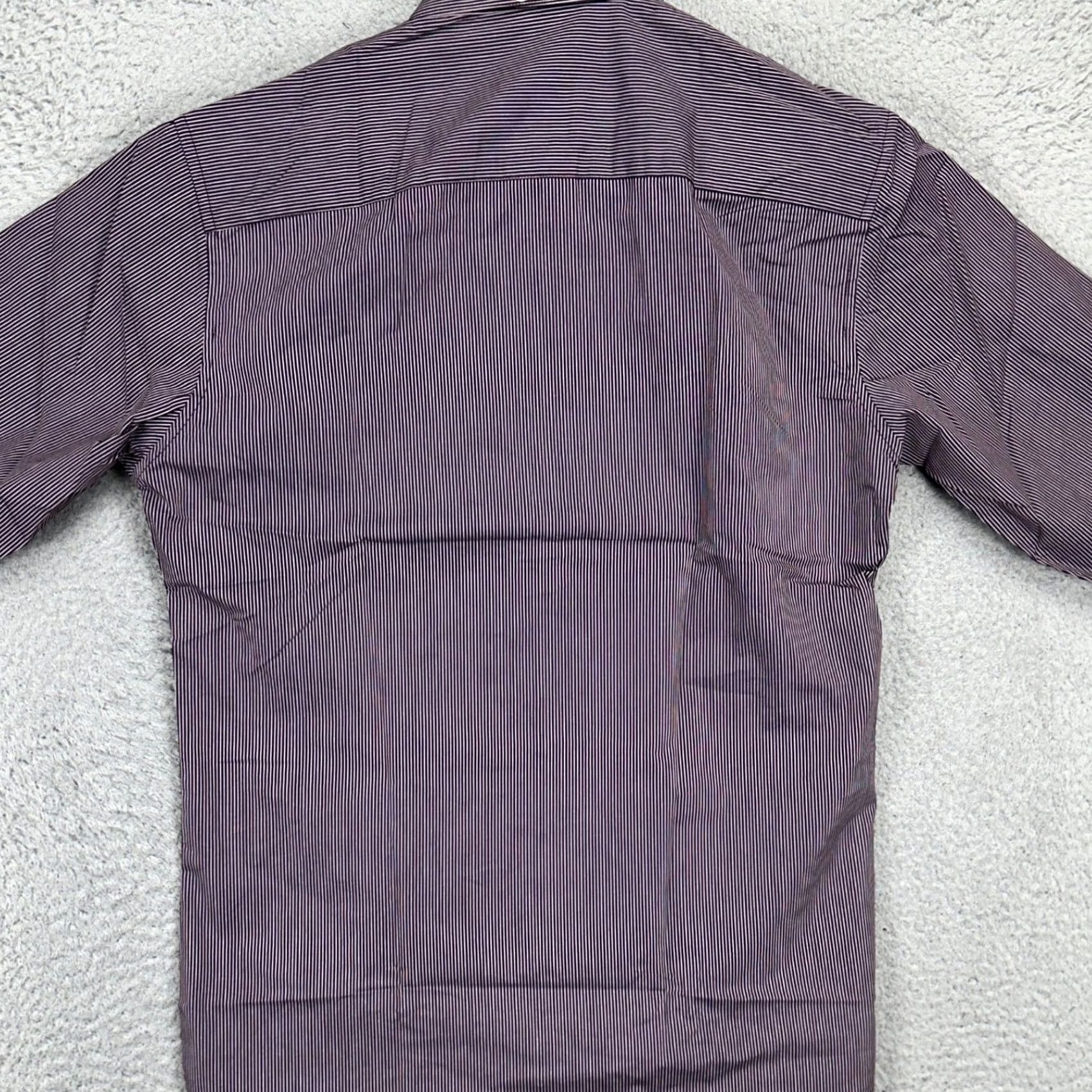 Alfani Alfani Dress Shirt Blue Stripe 15 32-33 Slim Regular Mens Medium Long Sleeve Button Chest 42 New with Tags Size 40R - 2 Thumbnail