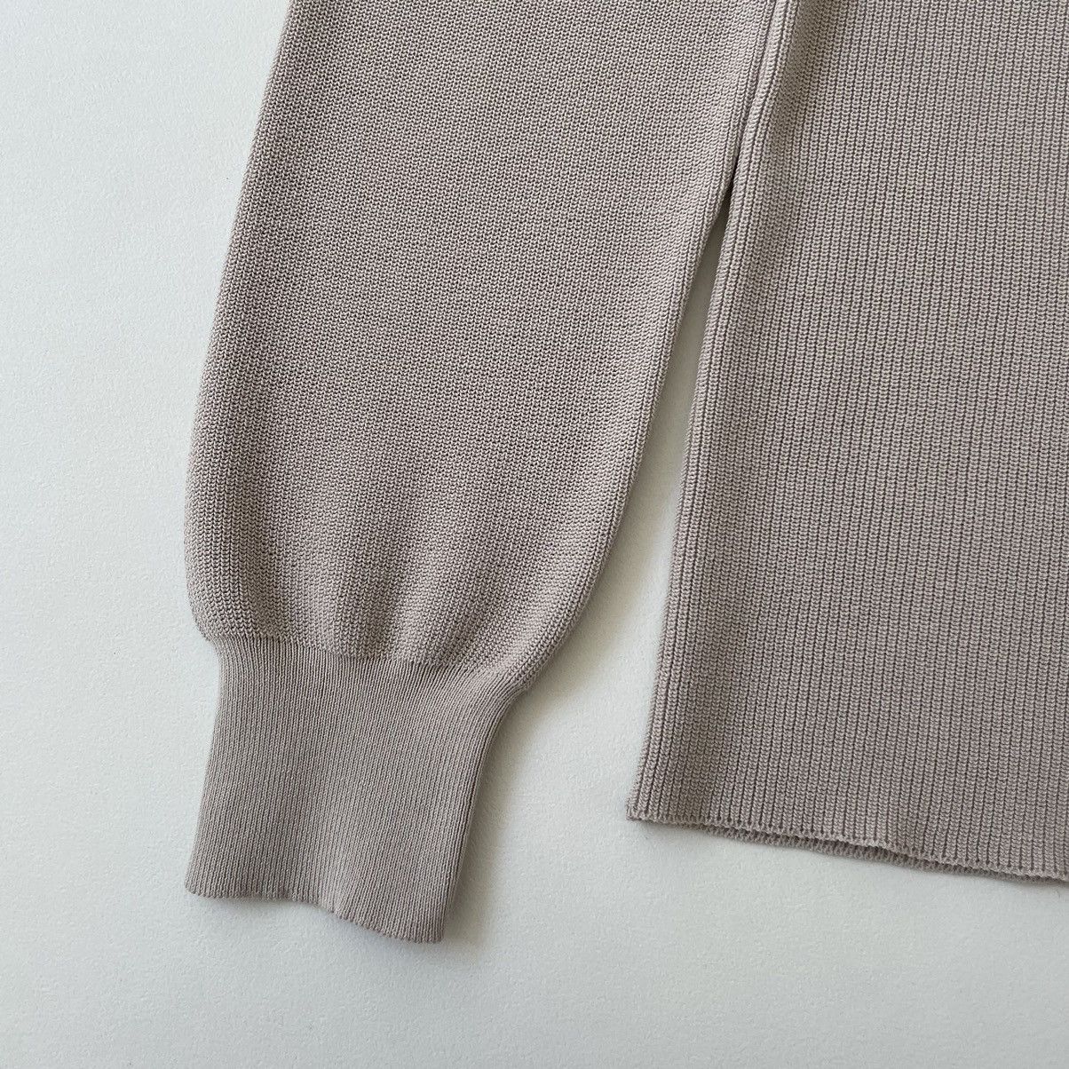 Casey Casey Beige ‘Rib Stitch’ Knit Cotton Sweater Size US XL / EU 56 / 4 - 9 Thumbnail
