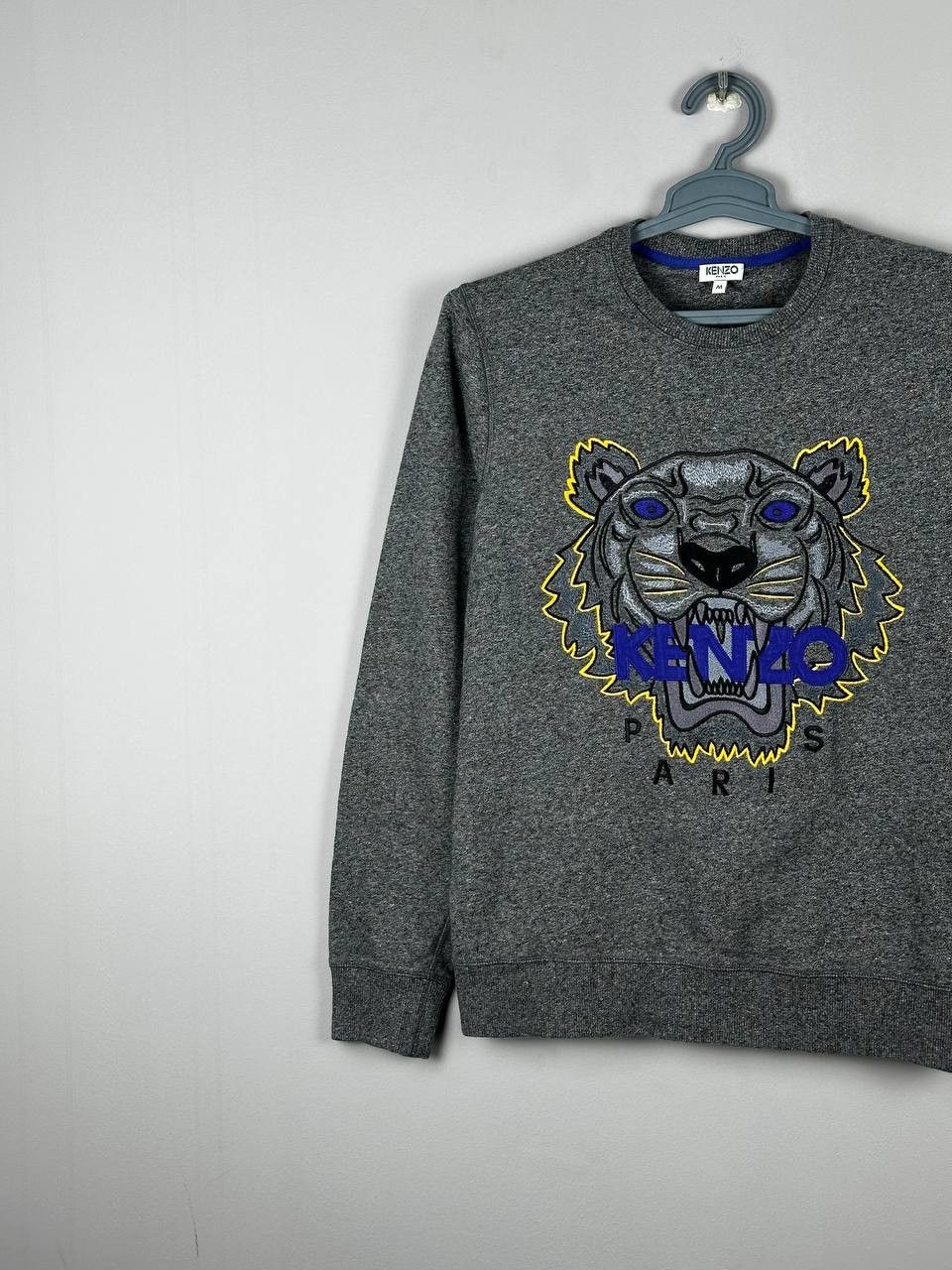 Kenzo Kenzo Paris Tiger Logo Crewneck Grey Sweatshirt Size US M / EU 48-50 / 2 - 2 Thumbnail
