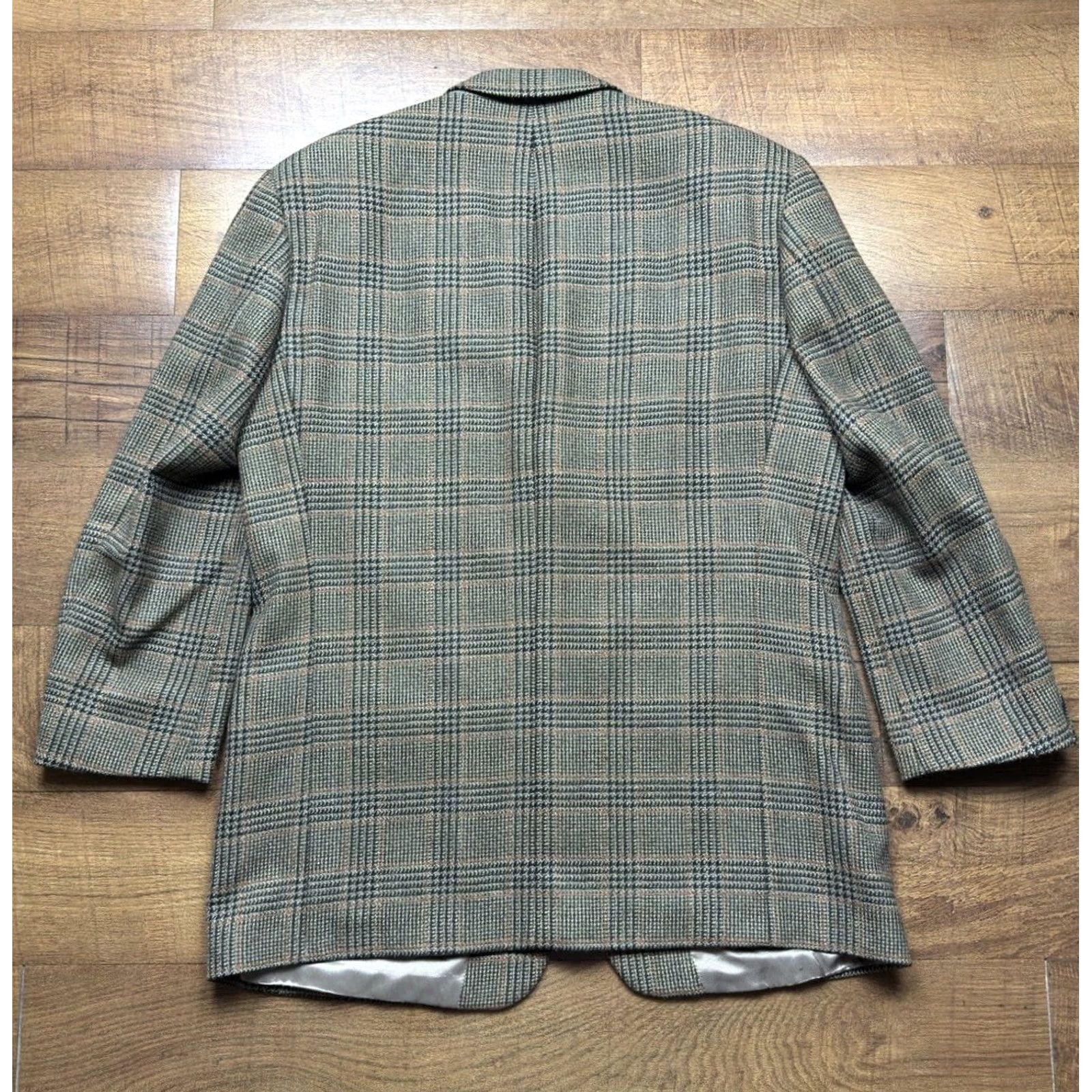 Hugo Boss VINTAGE Hugo Boss Blazer Jacket Houndstooth Plaid Wool 44R Mens Brown Wool USA Made Modern Fit Size 44R - 5 Thumbnail