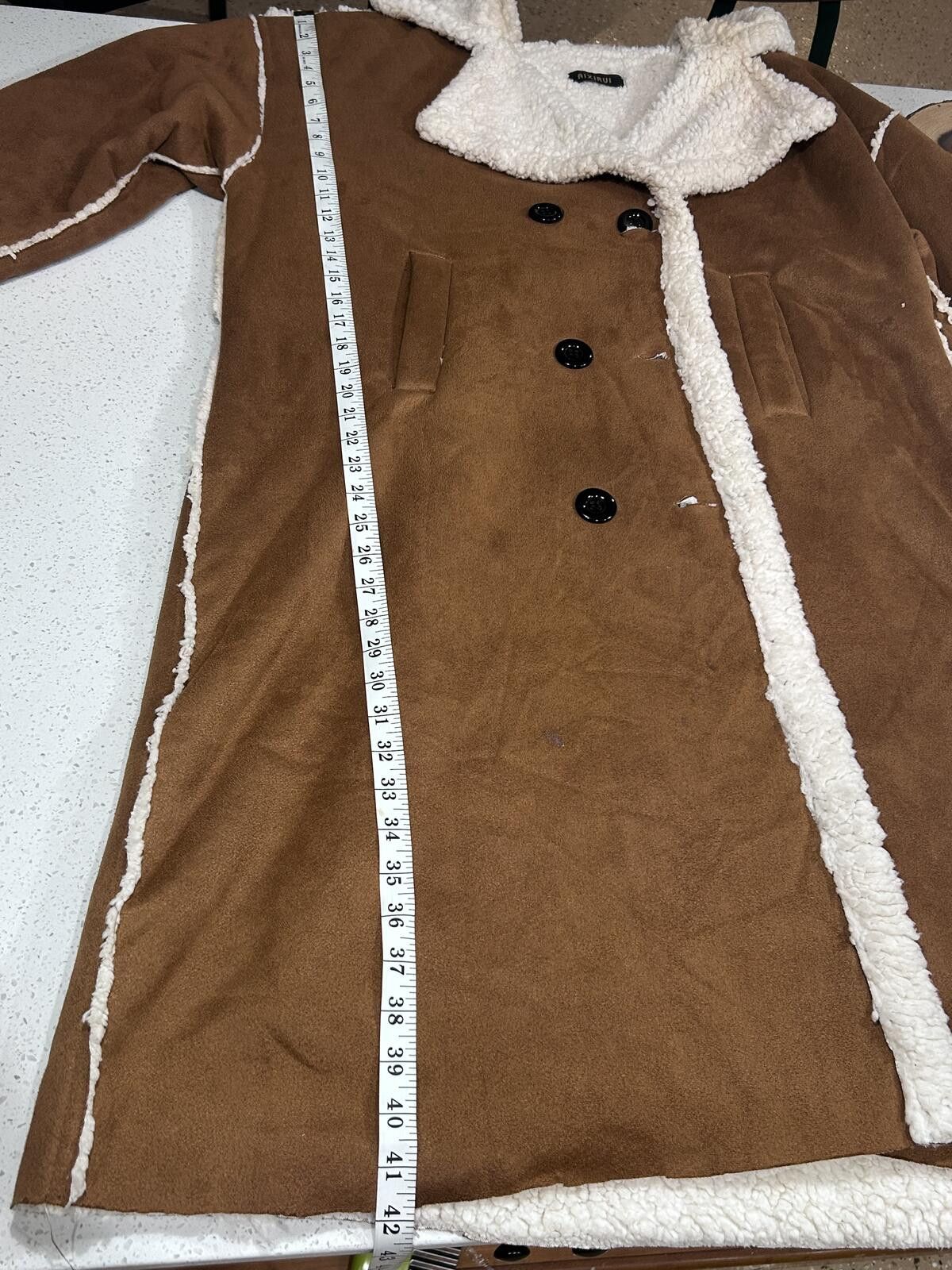 Other Aixirui Faux Shearling Long Coat - Brown & Beige Size L / US 10 / IT 46 - 7 Thumbnail