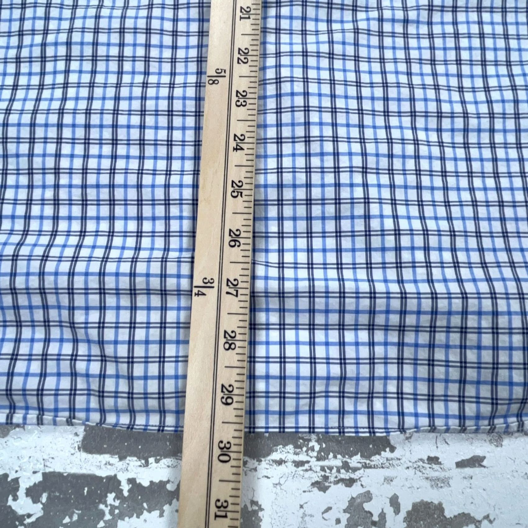 Ralph Lauren Ralph Lauren Men Large Blue Button Up Dress Shirt Poplin Tattersall Stretch Size 42R - 6 Thumbnail