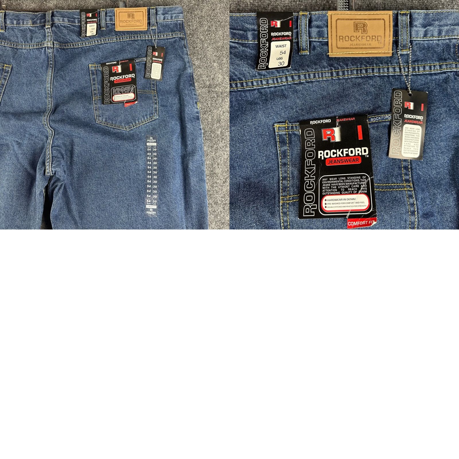 Vintage Rockford Jeans Mens 54 Straight Medium Wash Cotton Pockets Comfort Fit NEW Size US 38 / EU 54 - 8 Thumbnail