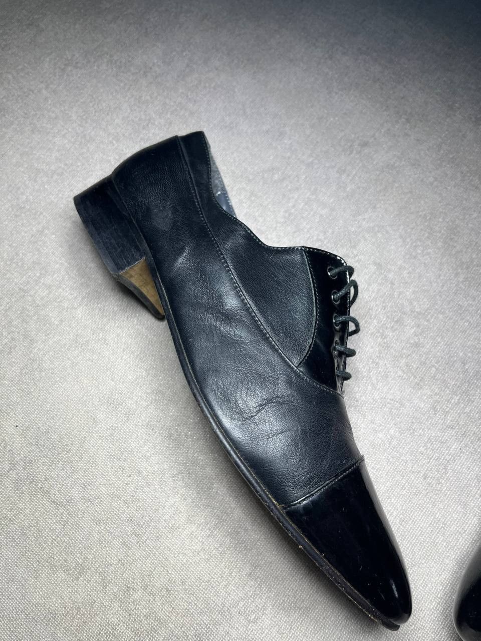Pierre Balmain Vintage Pierre Balmain Men`s Black Oxford Shoes Size 44 Size US 10.5 / EU 43-44 - 2 Thumbnail