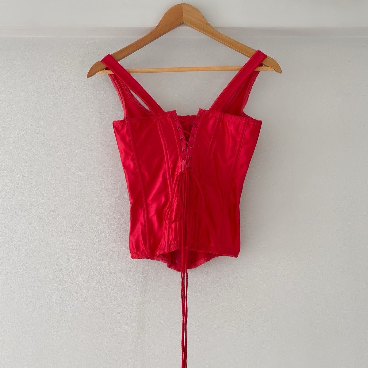 Victoria's Secret Victoria’s Secret Red Satin Lace-Up Corset Top (XS–S) Size S / US 4 / IT 40 - 13 Thumbnail
