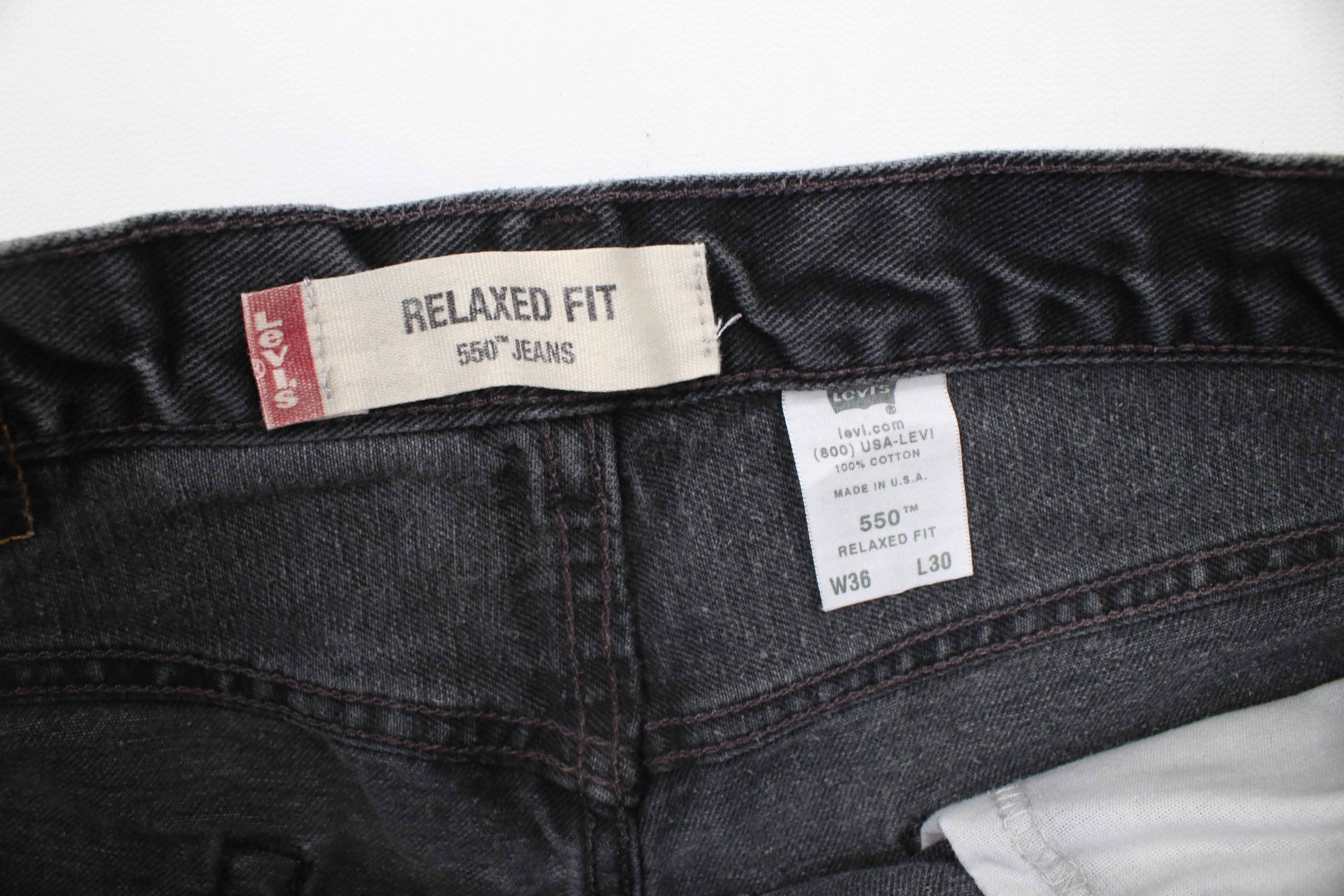 Levi's Vintage Y2K 2003 Levis 550 Relaxed Fit Denim Jeans Black USA Size US 34 / EU 50 - 8 Thumbnail