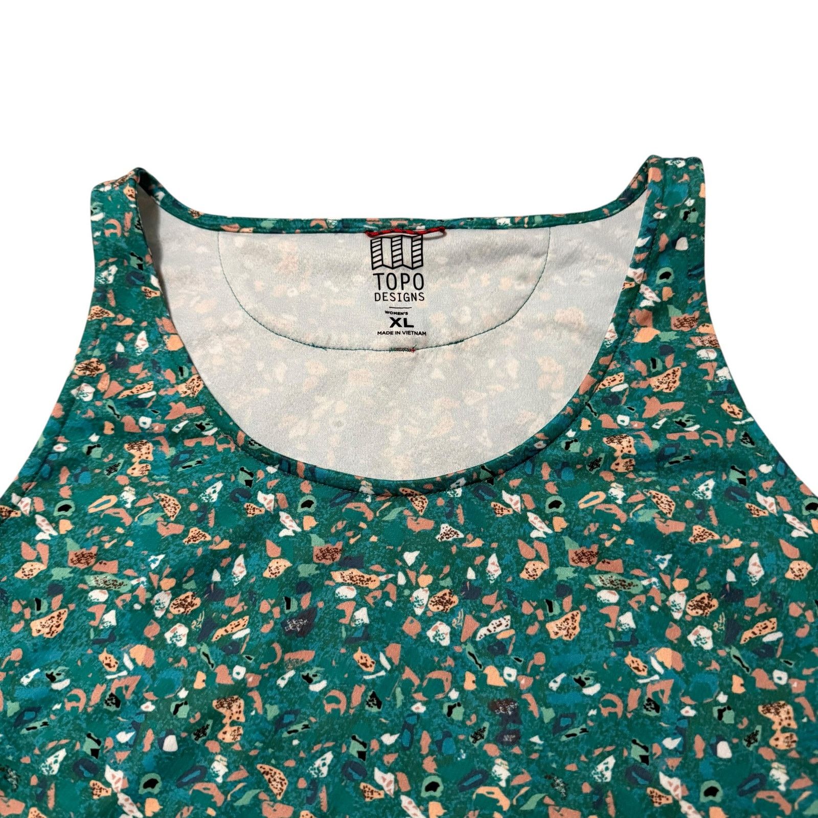 Topo Designs Topo Designs River Tank Turquoise Terrazzo Pattern Top XL Size XL / US 12-14 / IT 48-50 - 6 Thumbnail