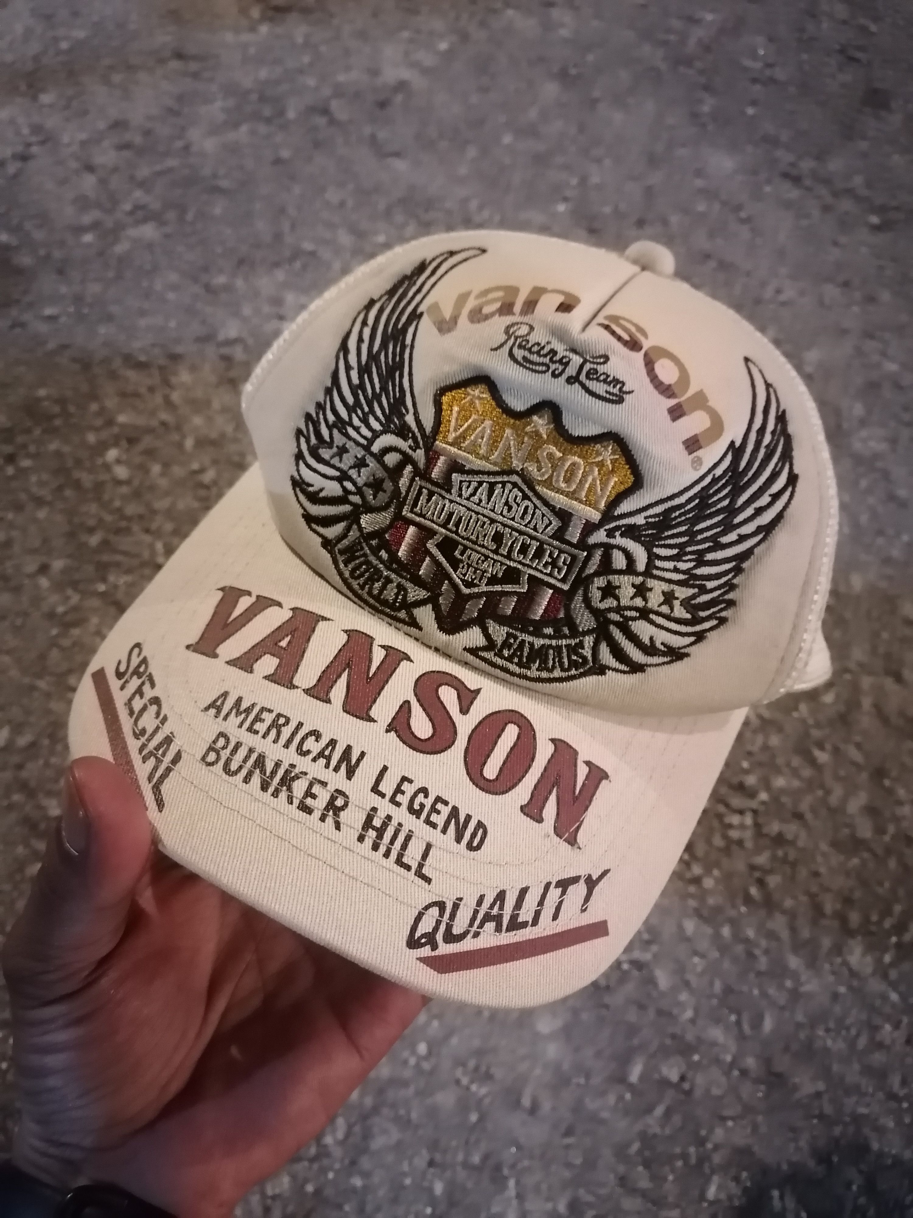 Vanson Leathers × Vintage Vanson Motorcycle Racing Team Trucker Snapback Cap Size ONE SIZE - 1 Thumbnail