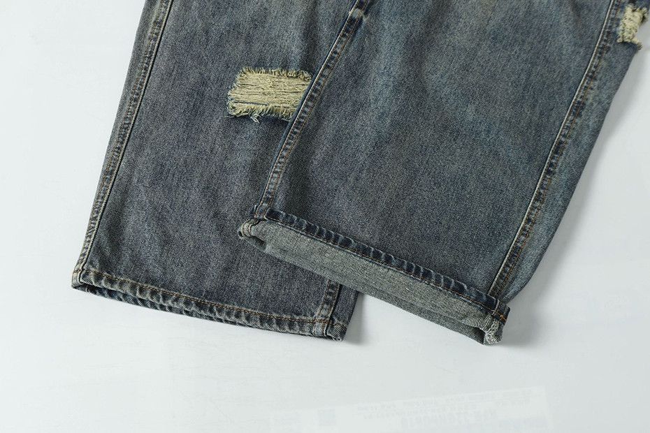Japanese Brand × Jean Vintage Blue Baggy Ripped Loose Jeans Size US 29 - 4 Thumbnail