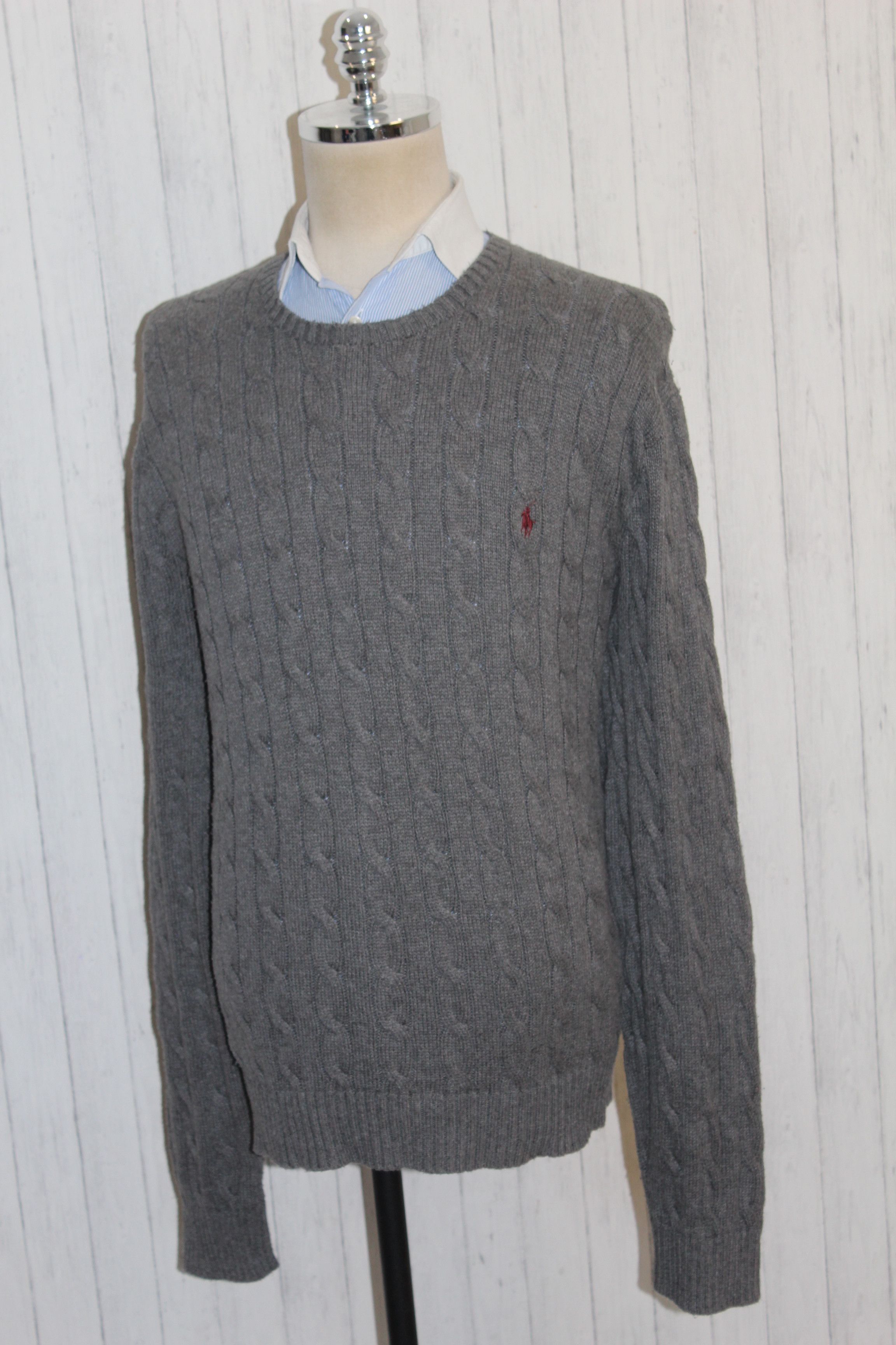 Polo Ralph Lauren Men's RALPH LAUREN Grey Knitted Jumper Size 2XL Size US XXL / EU 58 / 5 - 2 Thumbnail
