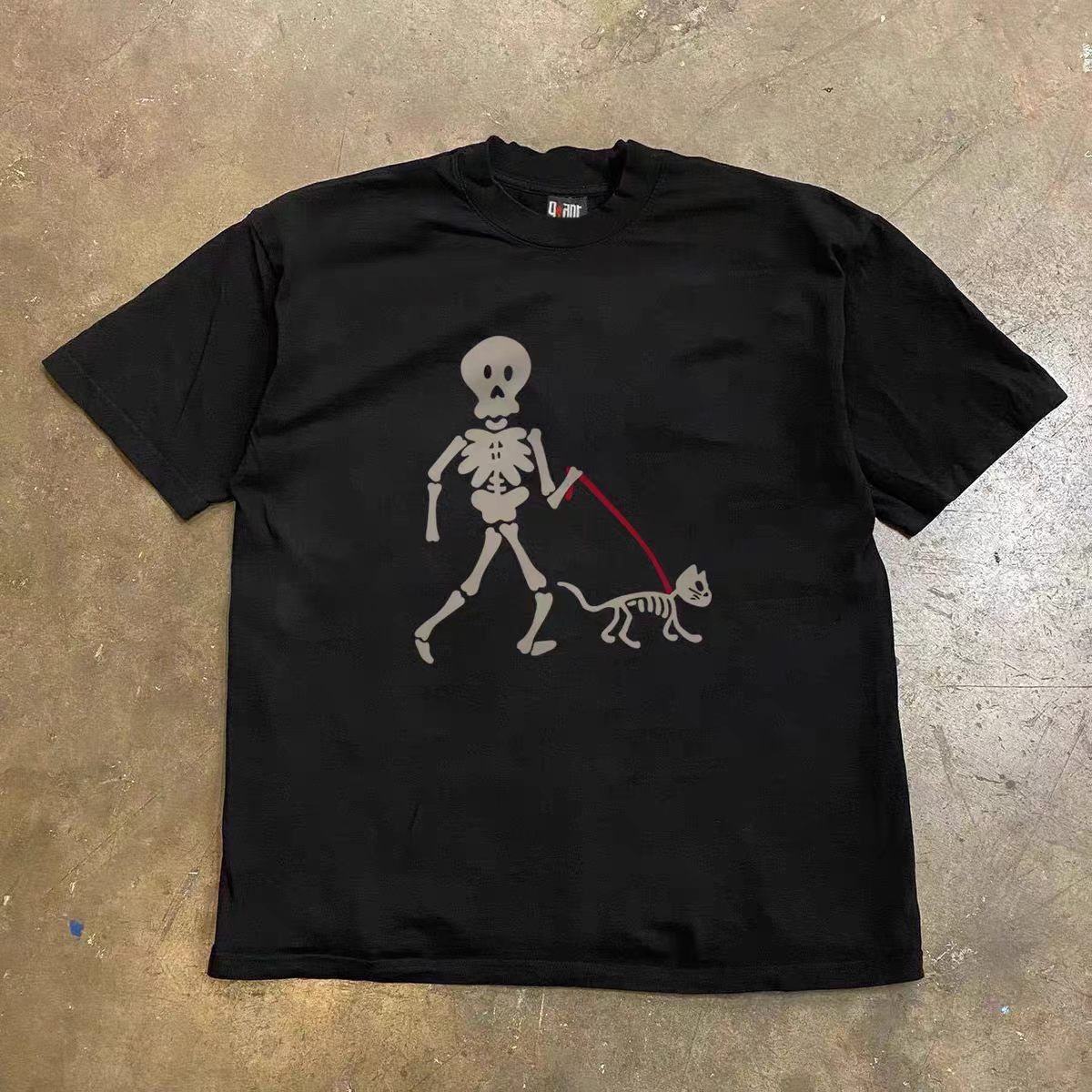 Vintage Black Vintage Skull-Print Cotton T-Shirt Size US M / EU 48-50 / 2 - 1 Thumbnail