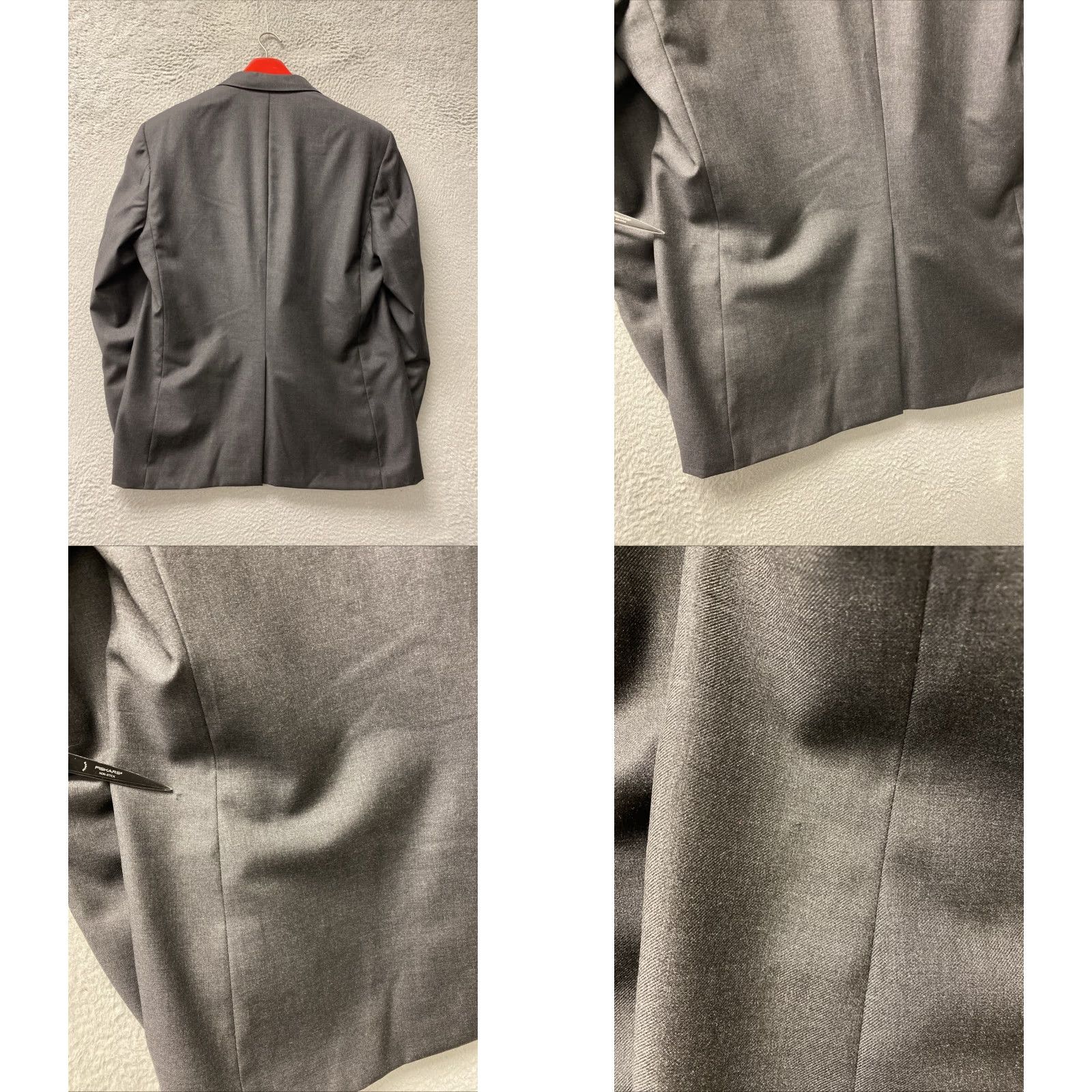 Vintage Hickey Freeman Jacket Blazer Two Button 46R Regular Wool Dark Gray Men Size 46R Jacket/Coat Solid 2 Button Size 46R - 8 Thumbnail