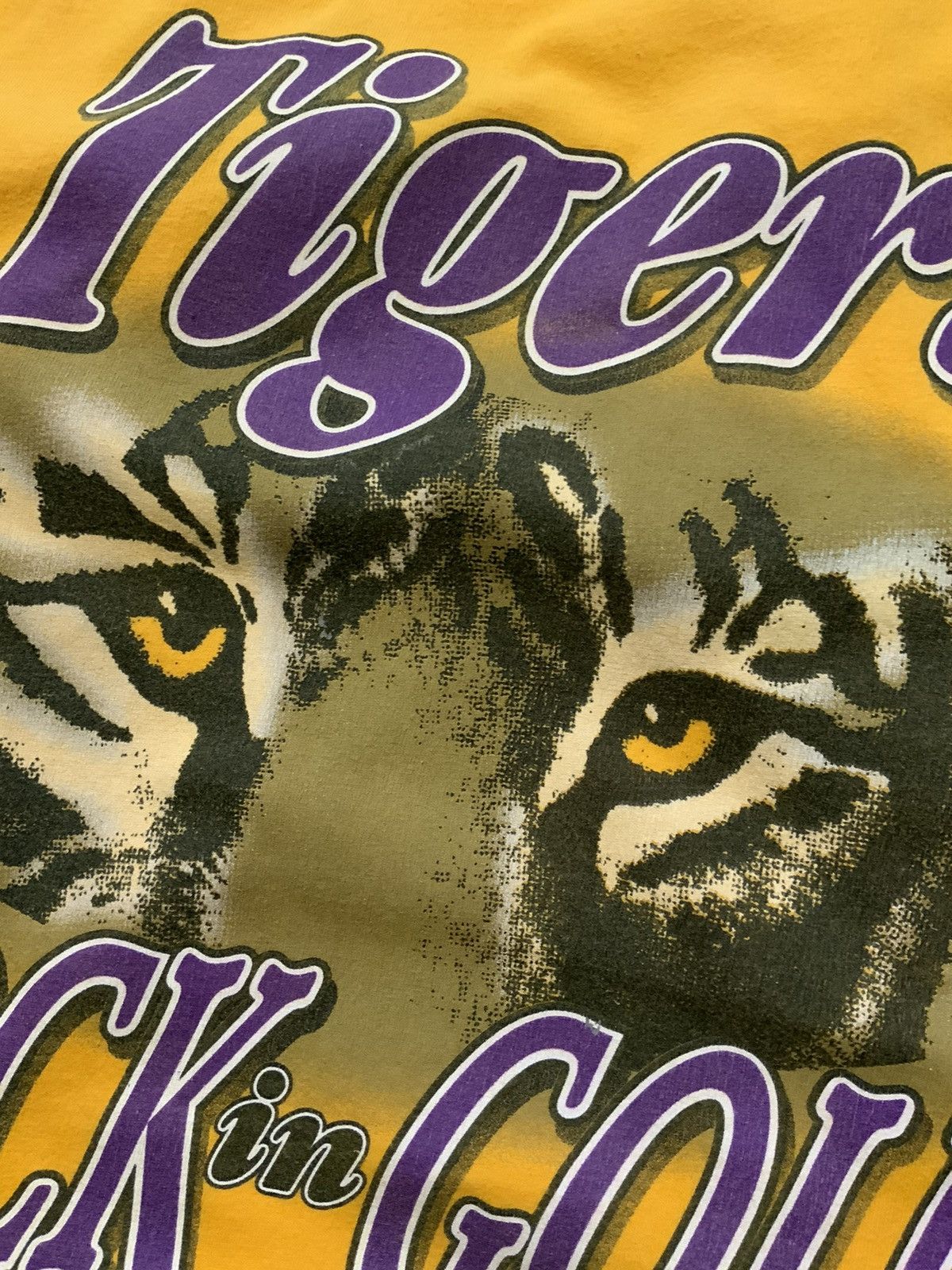 NCAA × Tultex × Vintage Vintage 90s Tultex LSU Tigers Louisiana State Rock T-Shirt Size US XXL / EU 58 / 5 - 7 Thumbnail