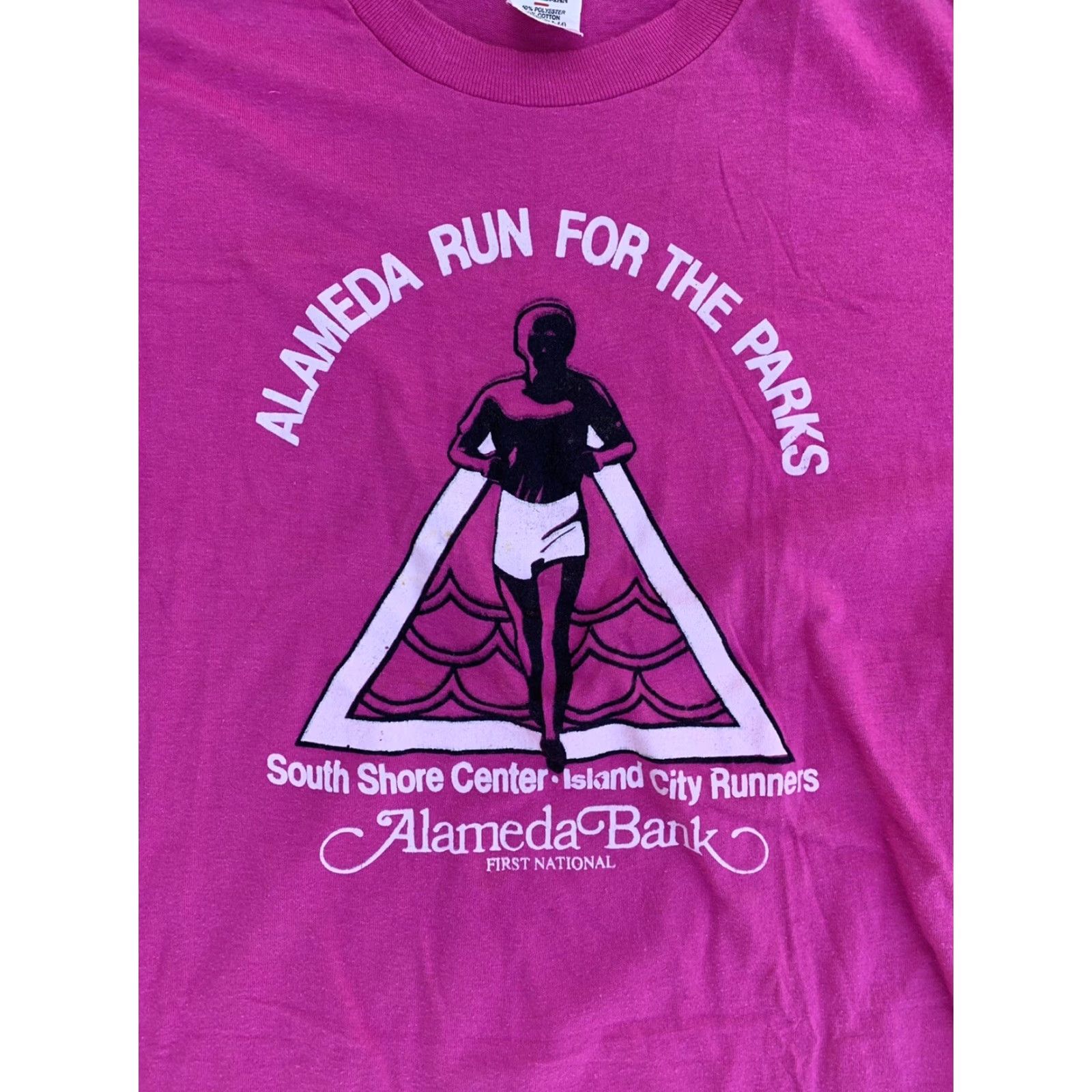 Vintage VINTAGE Alameda Run for the Parks T-Shirt Sport-T by Stedman L 80s 1980s Pink Short Sleeve Graphic Tee Unisex Large 42-44 Made in USA Size US L / EU 52-54 / 3 - 3 Thumbnail