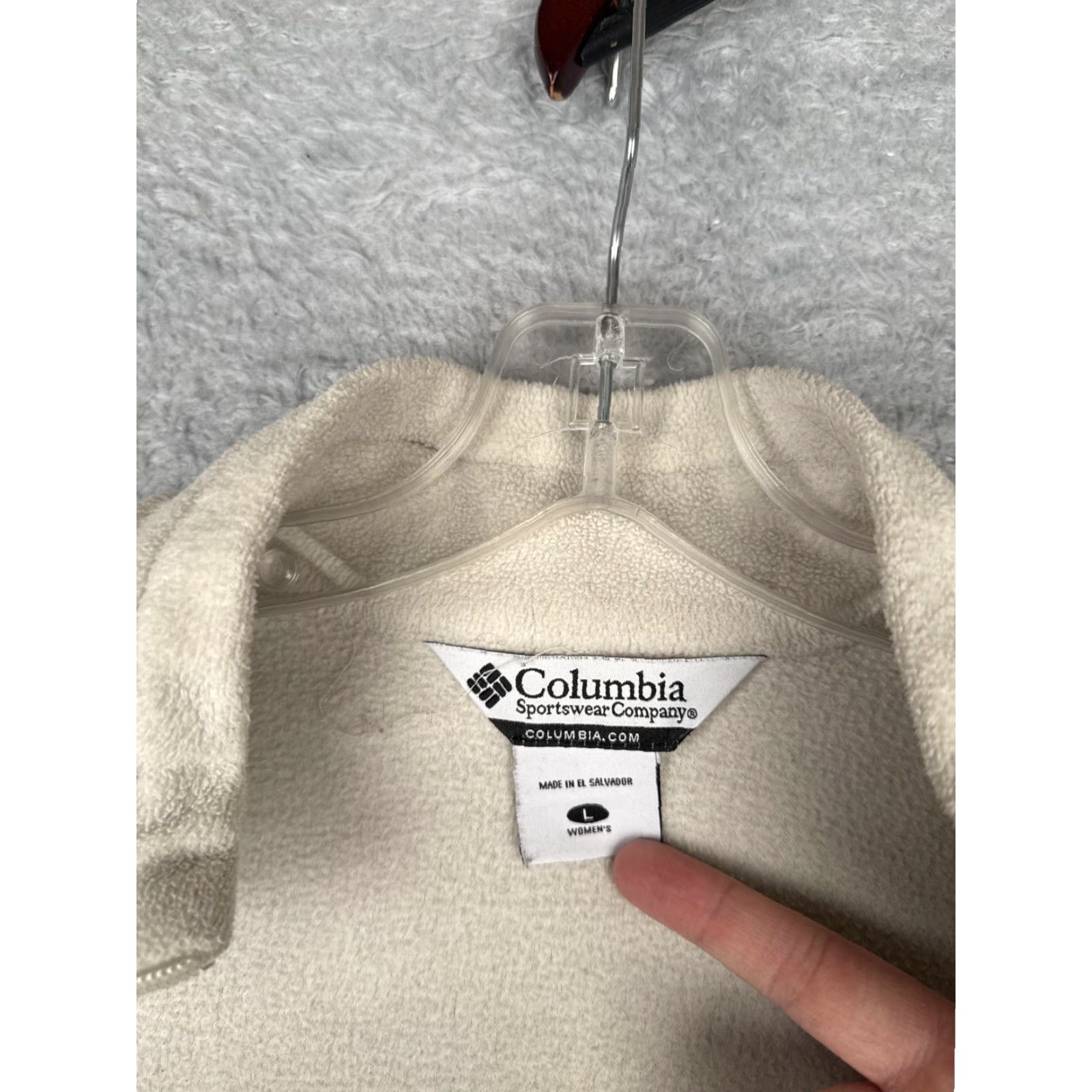 Vintage Columbia Womens Jacket Fleece Full Zip Outdoor Winter All Seasons White Long Sleeve Zip Pockets Regular Logo Mock Neck Historical Outdoor Theme 90s? Size L / US 10 / IT 46 - 3 Thumbnail
