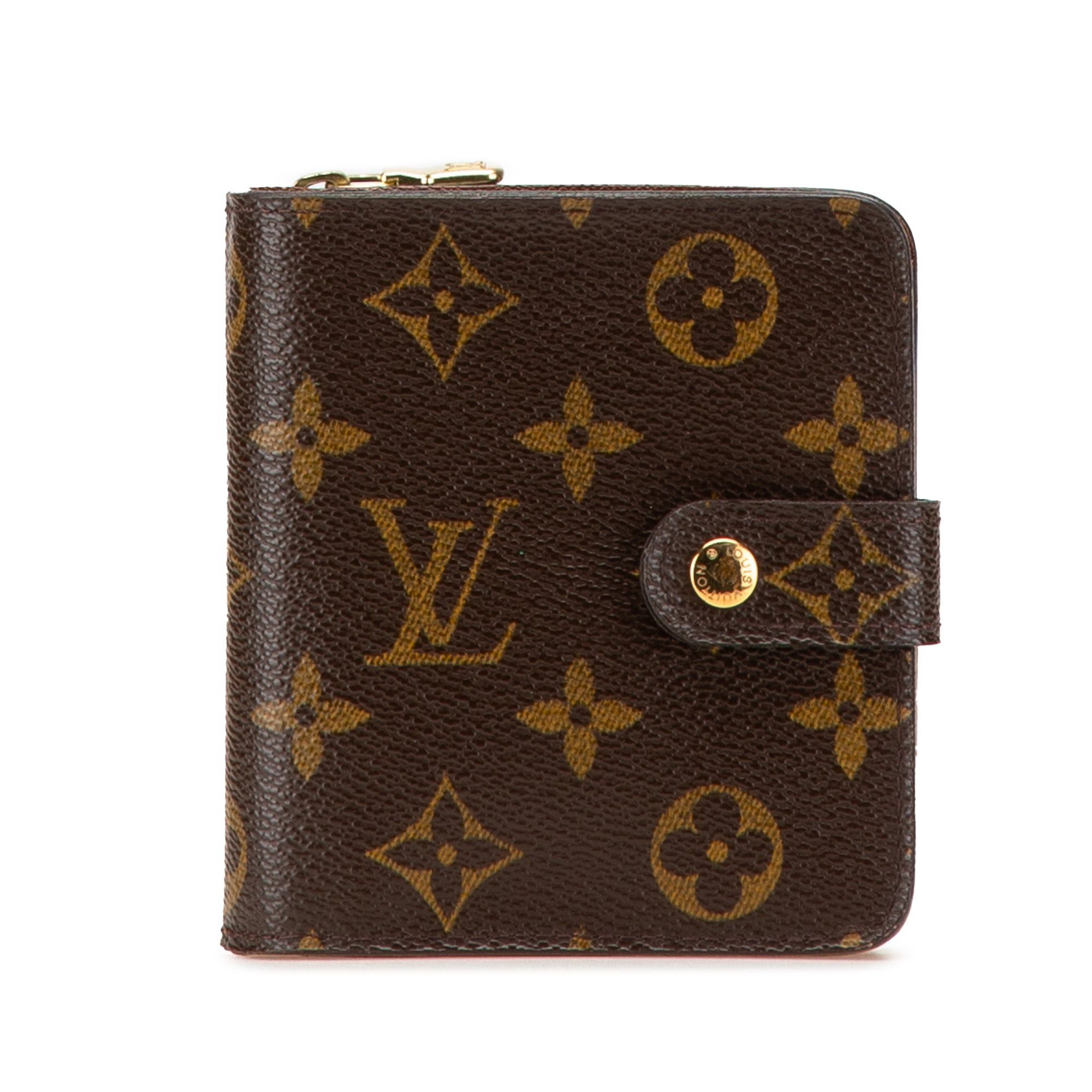Louis Vuitton Monogram Bi-Fold Compact Wallet Brown