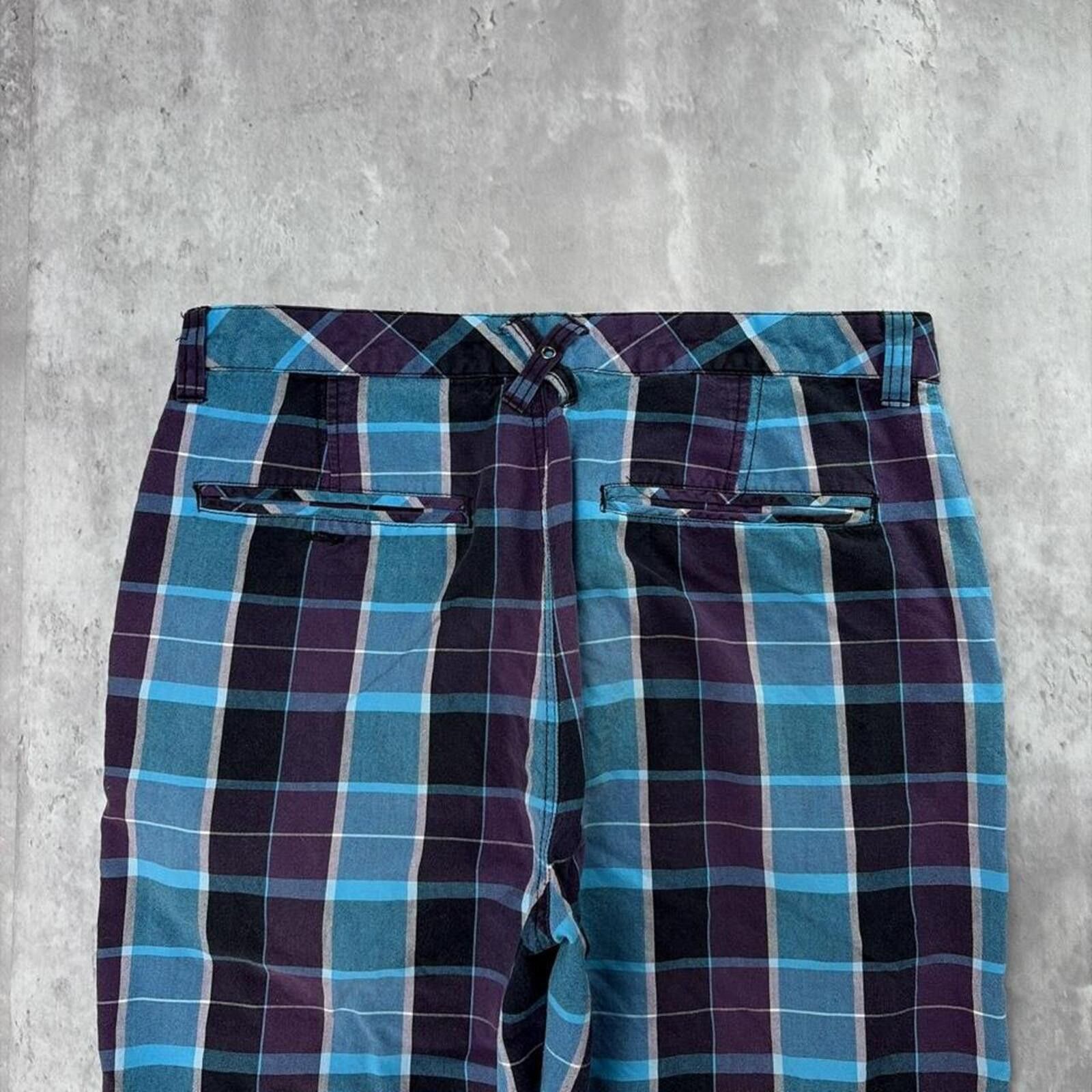 Quiksilver Y2K Purple Quiksilver Grunge Surf Baggy Plaid Shorts Size US 32 / EU 48 - 3 Thumbnail