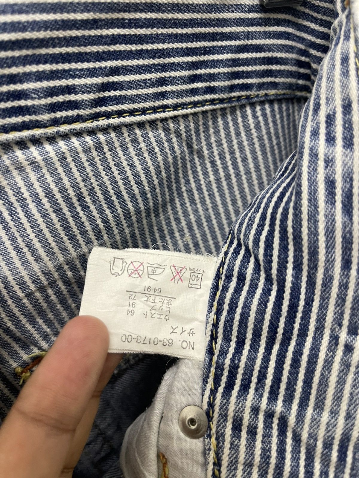 Japanese Brand Rare Vintage LTY Lala Tasty Surf Hickory Stripe Denim Size US 29 - 19 Thumbnail
