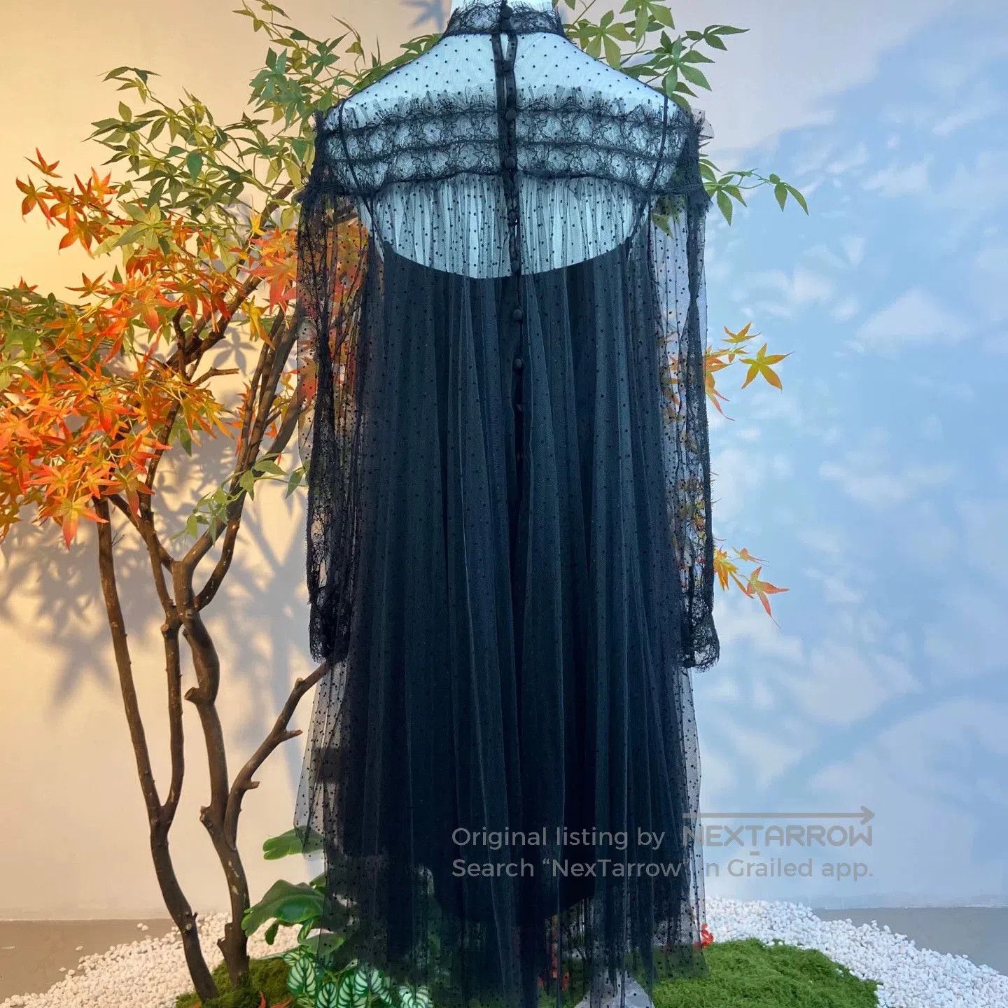 black lace skirt by dior size 36.