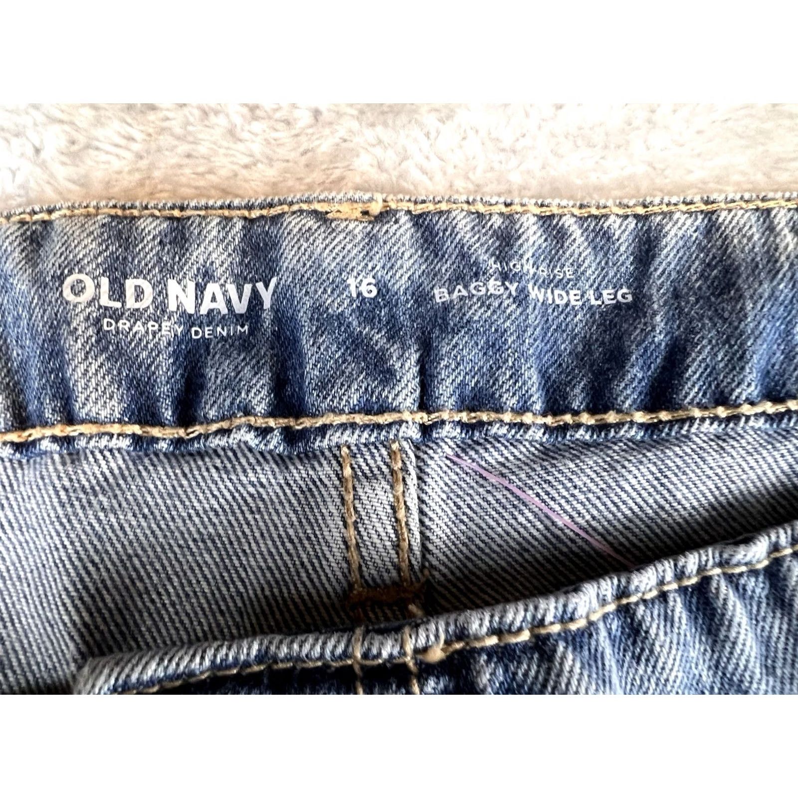 Old Navy VINTAGE Old Navy Jeans Womens 16 Wide-Leg High Rise 90s Grunge Skater Blue Jeans Size 38" / US 16 / IT 52 - 6 Thumbnail