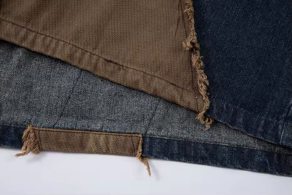Designer × Vintage Patchwork Loose Streetwear Denim Summer Shirt Size US XL / EU 56 / 4 - 11 Thumbnail