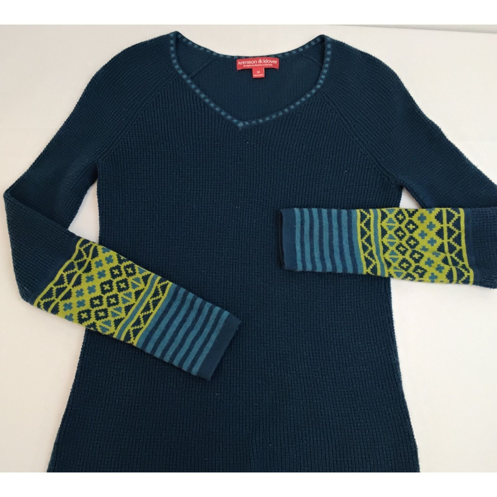 Other Krimson Klover V-Neck Sweater Women's M Blue/Green Size M / US 6-8 / IT 42-44 - 5 Thumbnail