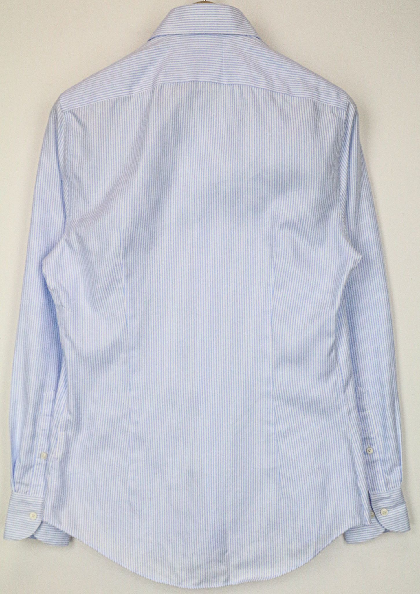 Suitsupply 37/14 1/2 Extra Slim Blue Cotton Striped Shirt 79377 Size 36R - 2 Thumbnail