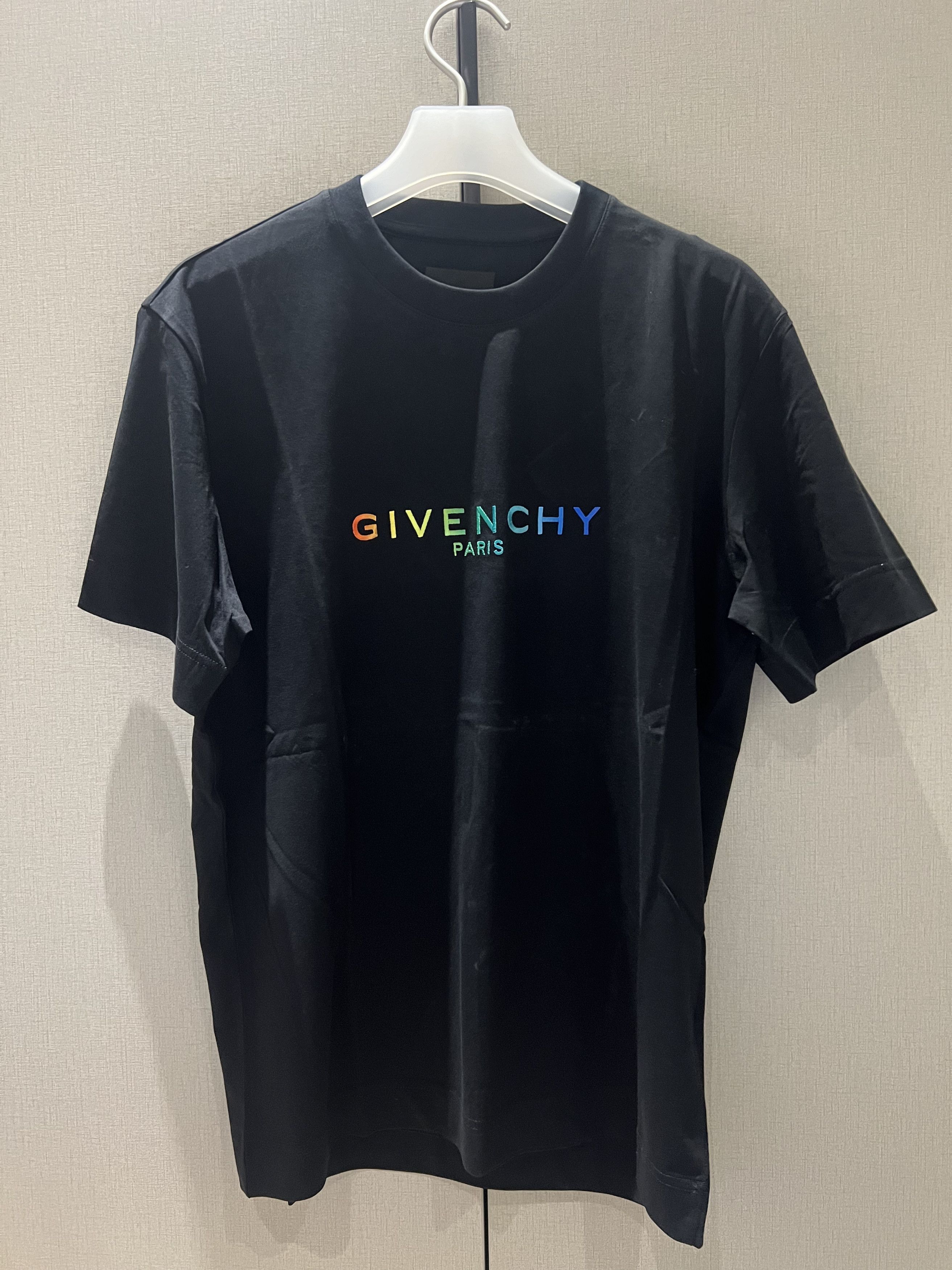 image of Givenchy Multicolour Embroidery Logo T in Black, Men's (Size XL)