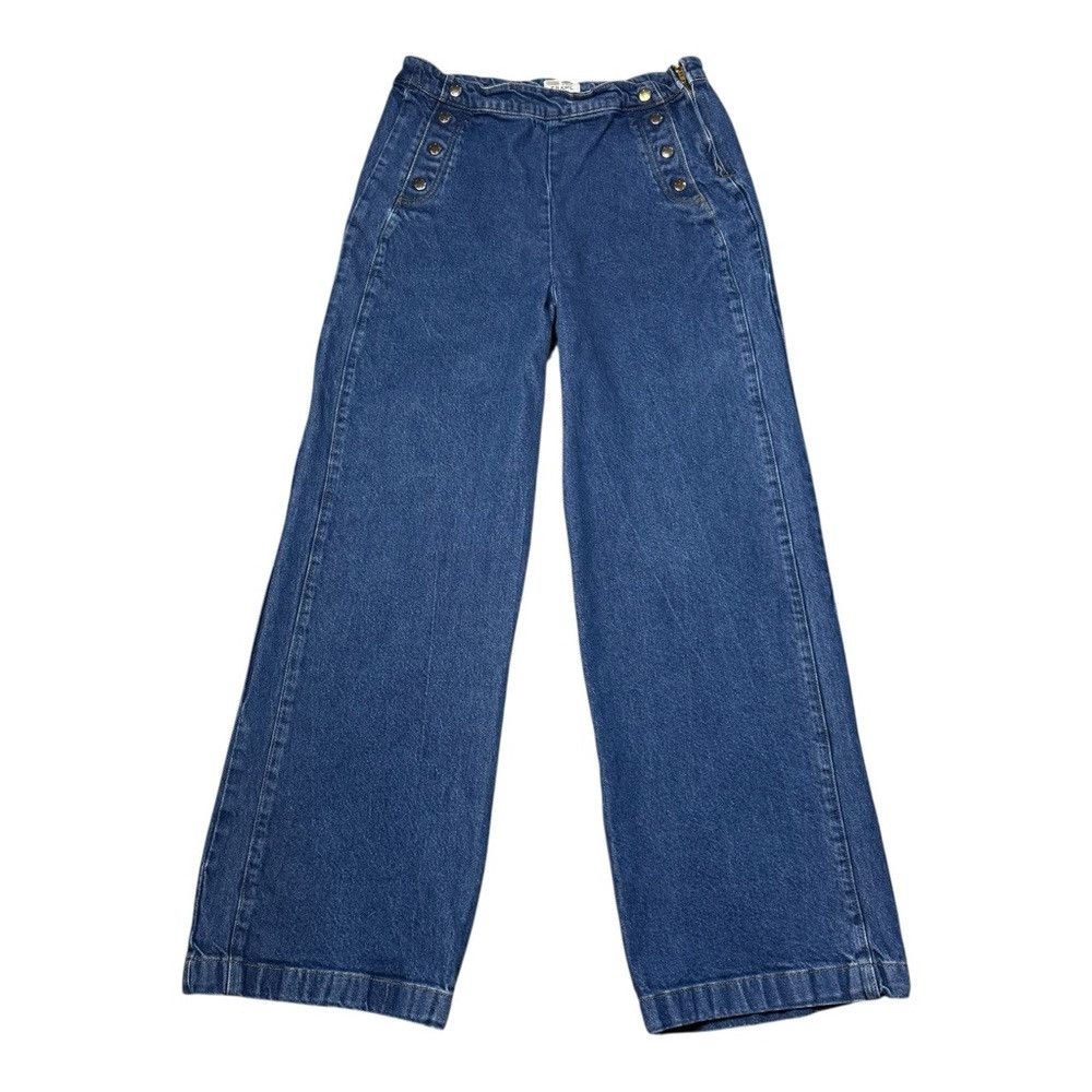 Frame FRAME Sailor Snap High Rise Wide Leg Jeans in Adele Size 31 Size 31" - 3 Thumbnail