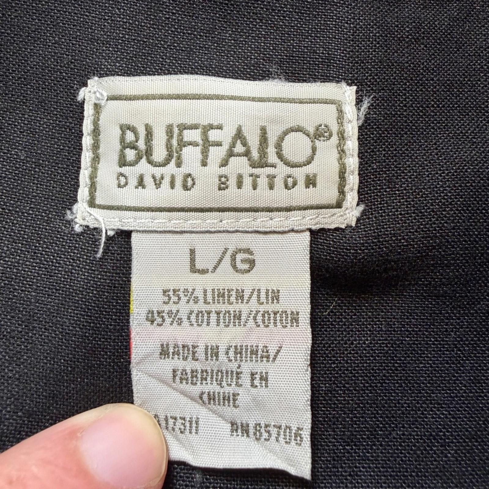 Buffalo David Bitton Buffalo David Bitton Black Linen Blend Button Down Shirt L Size US L / EU 52-54 / 3 - 4 Thumbnail