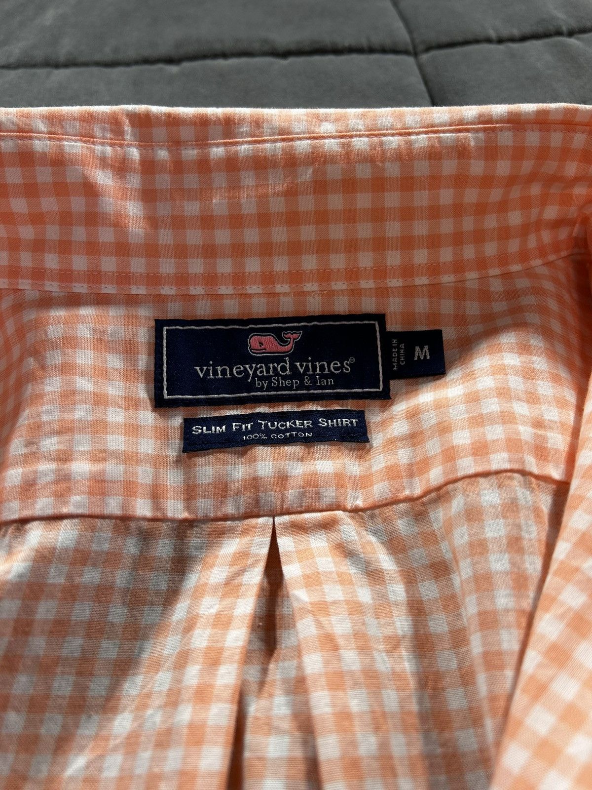 Vineyard Vines Vineyard Vines orange & white checkered shirt Size US M / EU 48-50 / 2 - 6 Thumbnail