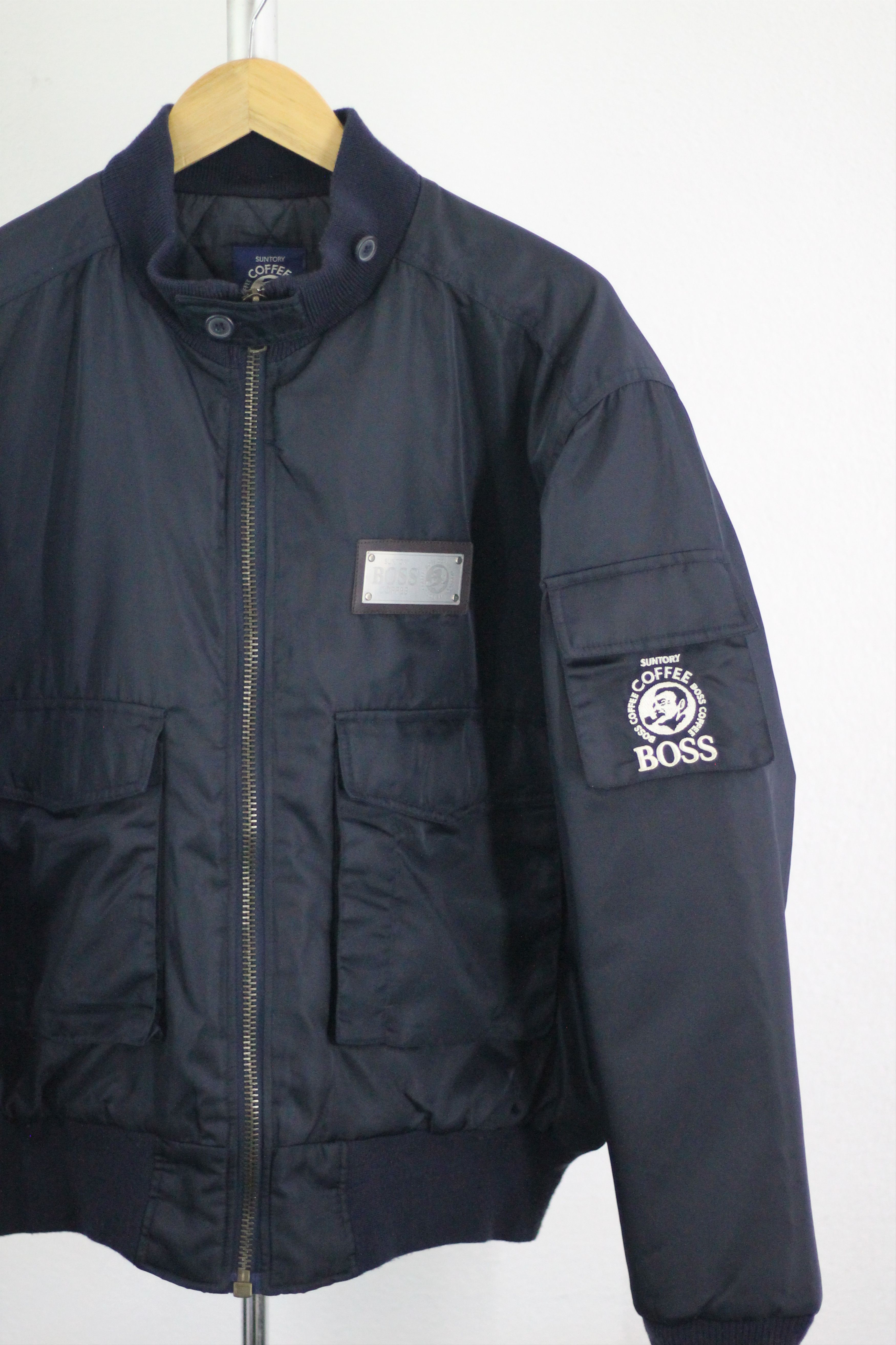 Japanese Brand × Vintage Vintage Suntory Boss Coffee Big Logo Bomber Jacket Size US L / EU 52-54 / 3 - 4 Thumbnail
